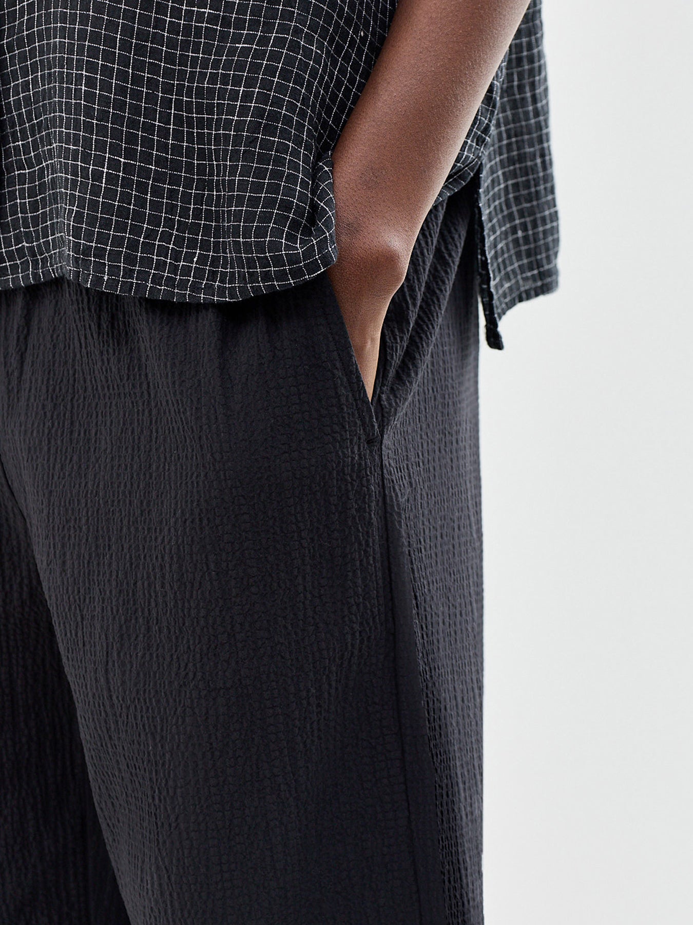 Ankle Wide Leg Trousers Black
