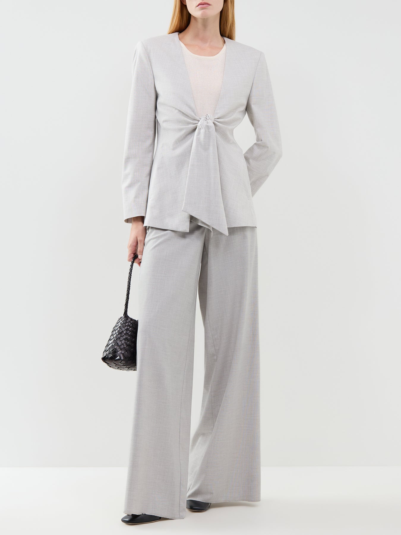 Pausa Wide Leg Trousers Light Grey