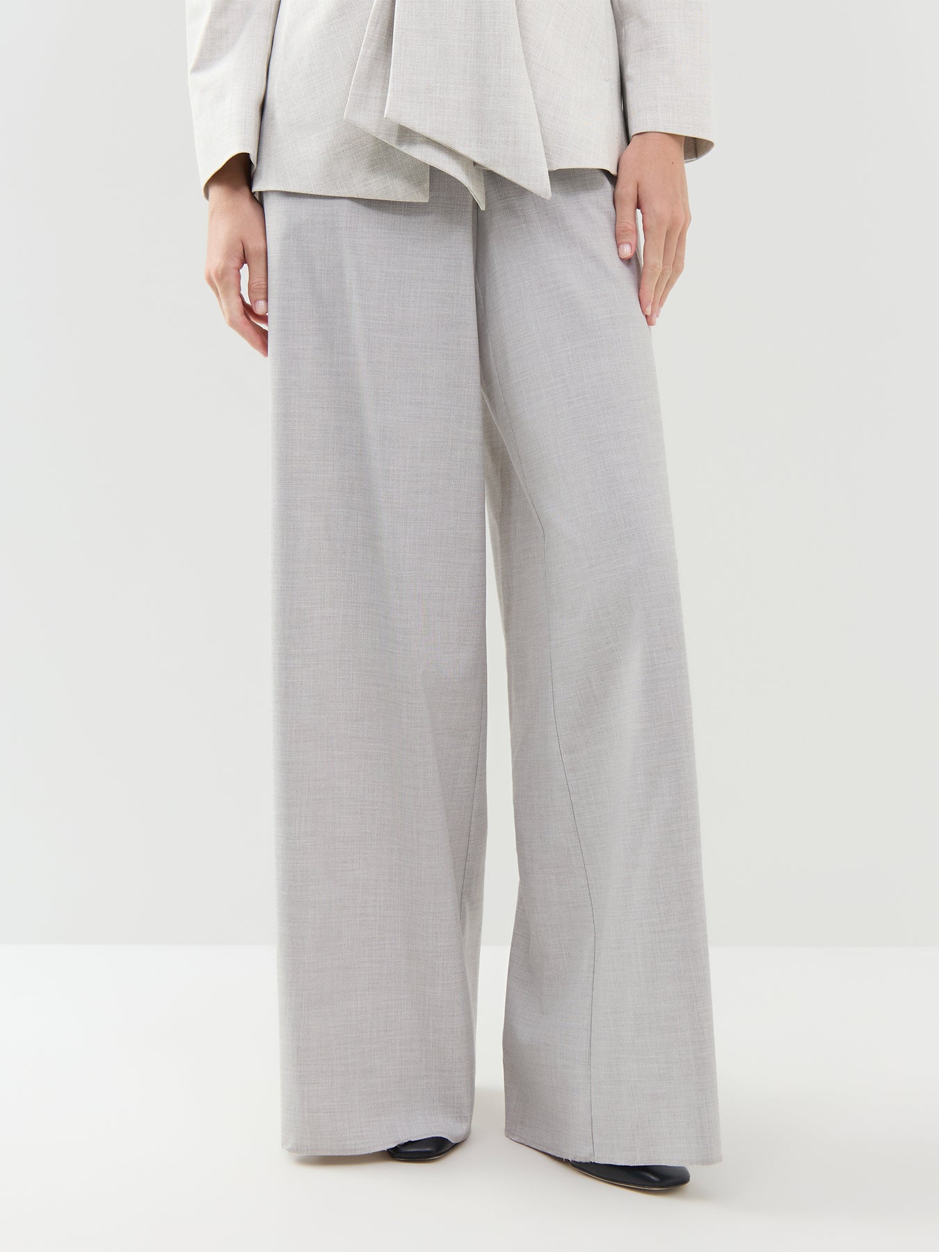 Pausa Wide Leg Trousers Light Grey