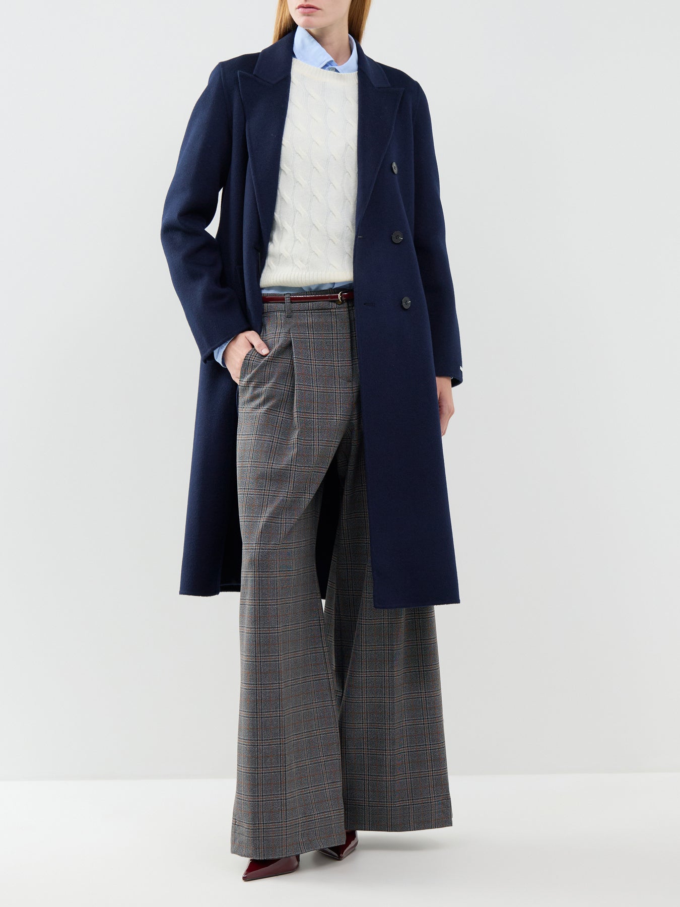 Laghi Long Wool Coat Navy