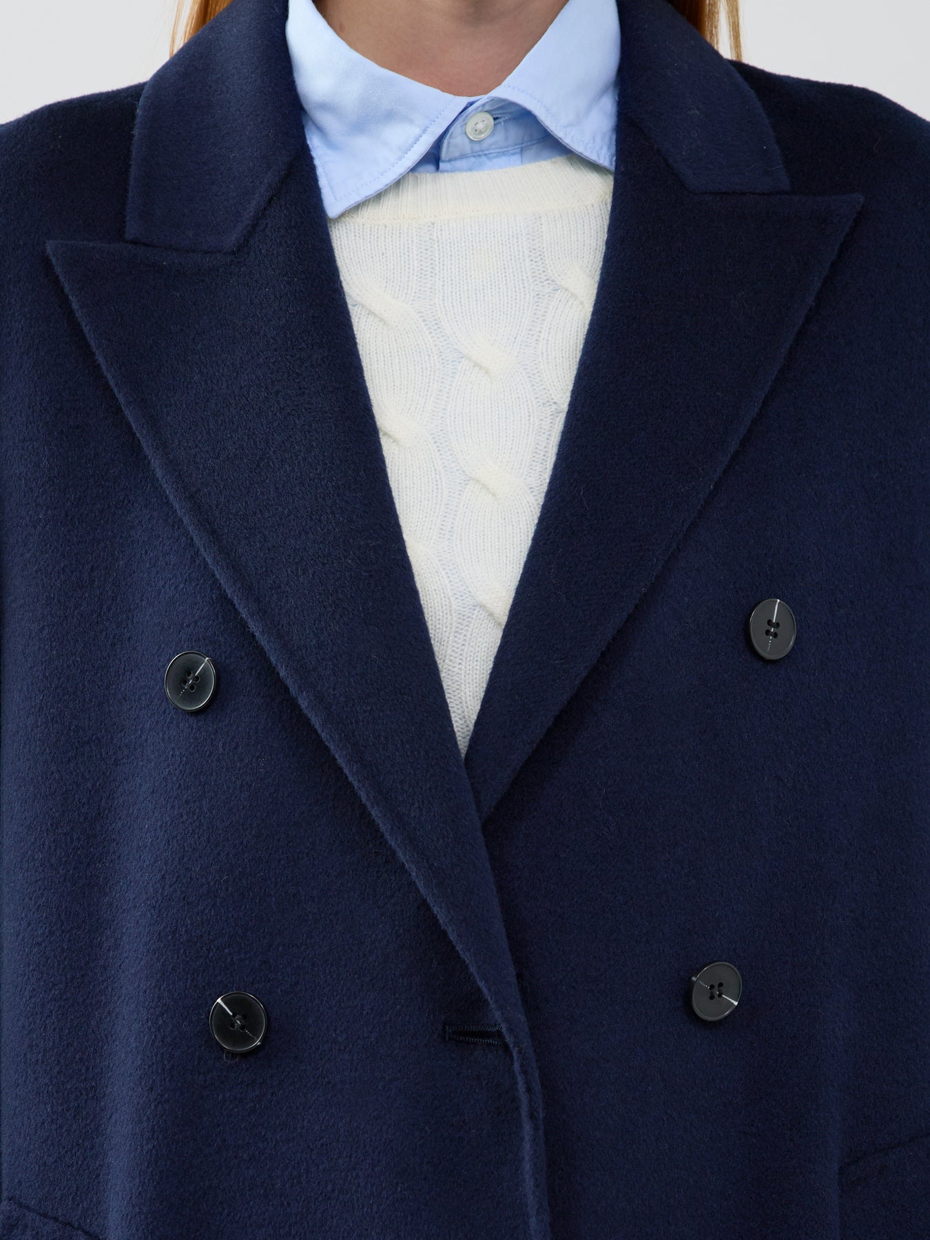 Laghi Long Wool Coat Navy