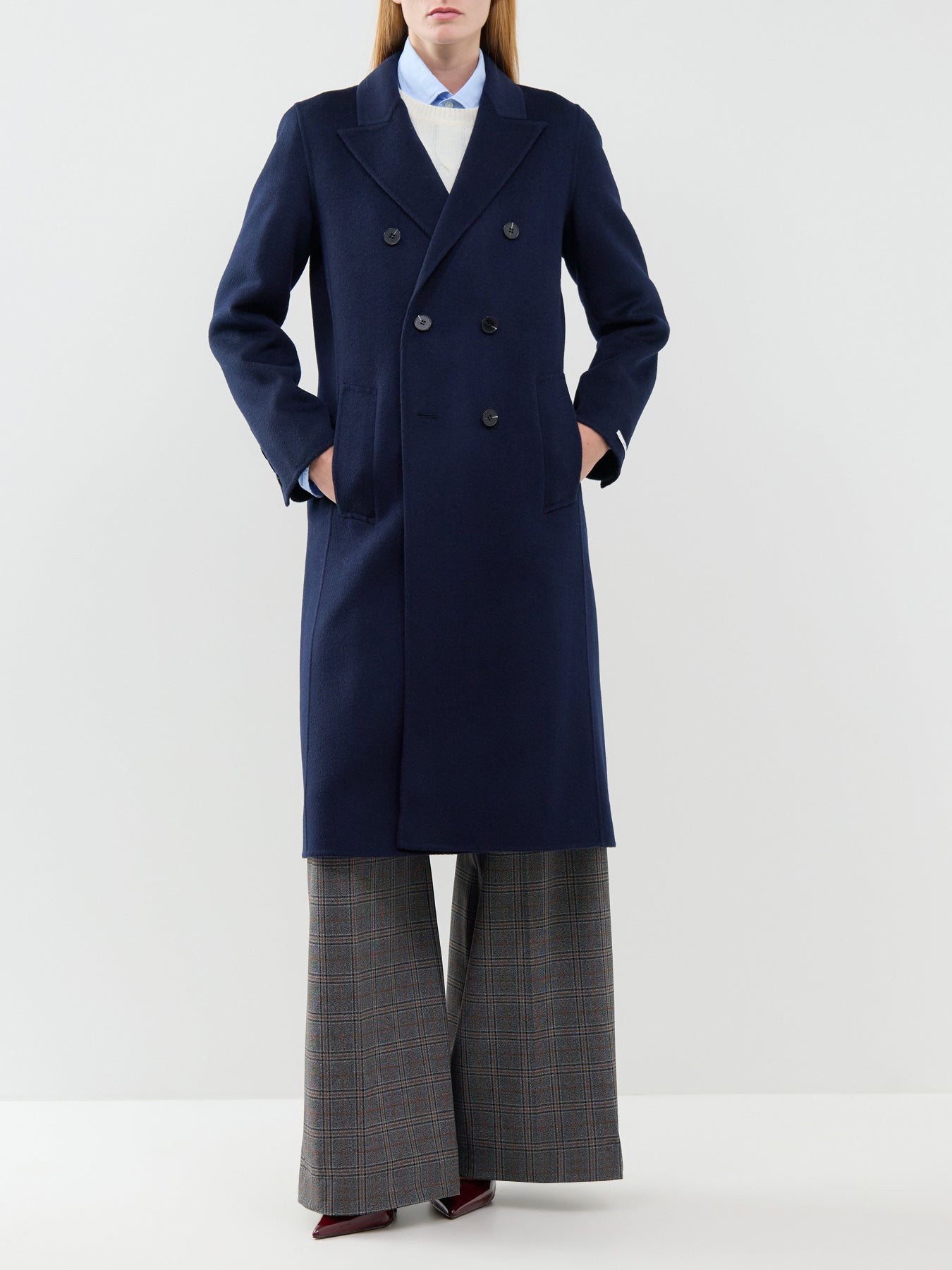 Laghi Long Wool Coat Navy