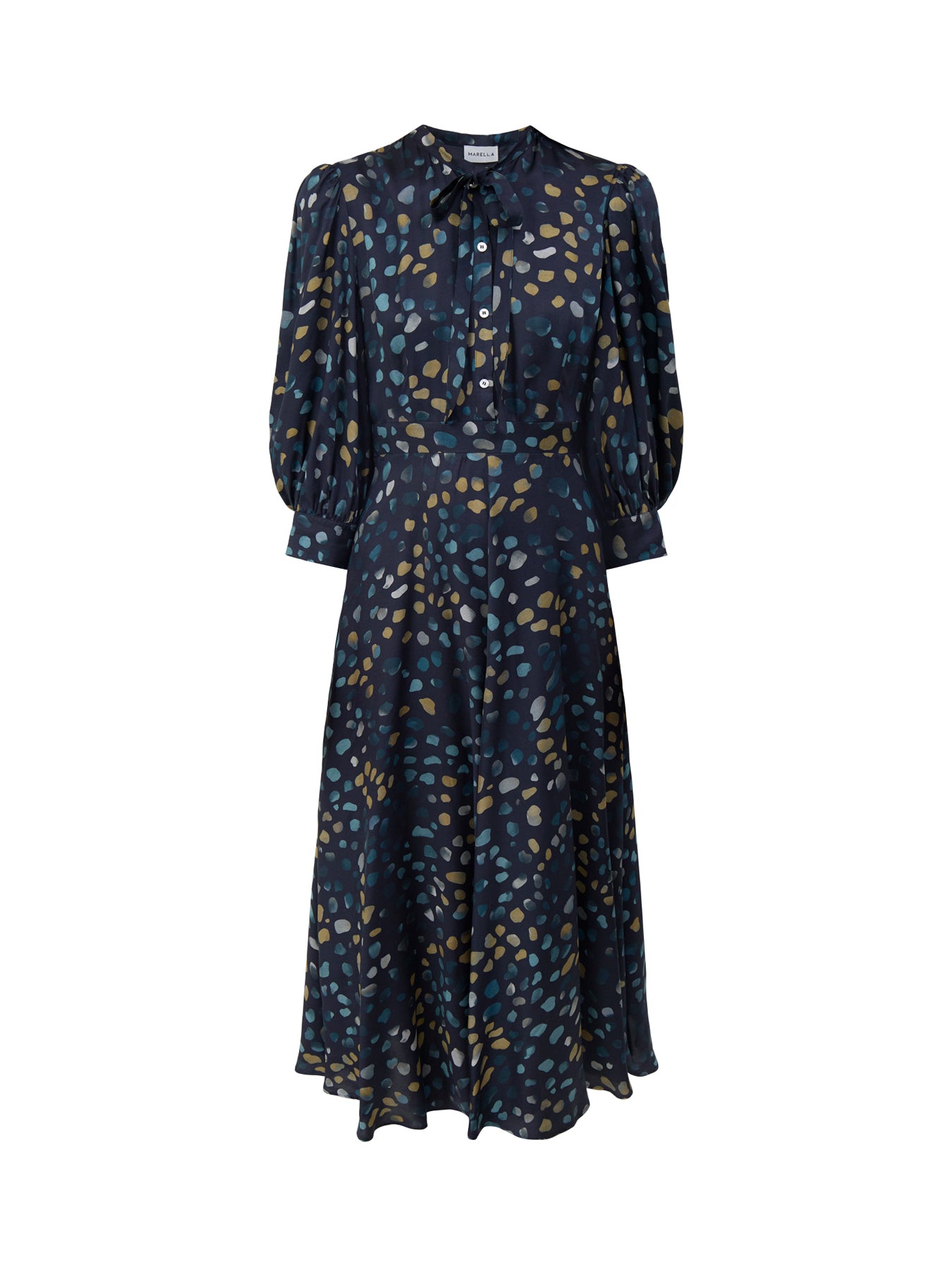 Fulcro Pebbles Print Midi Shirt Dress