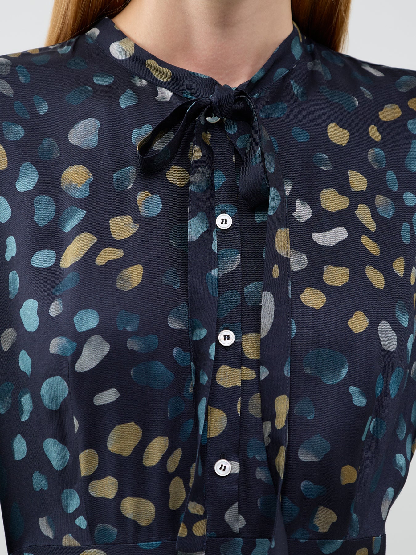 Fulcro Pebbles Print Midi Shirt Dress