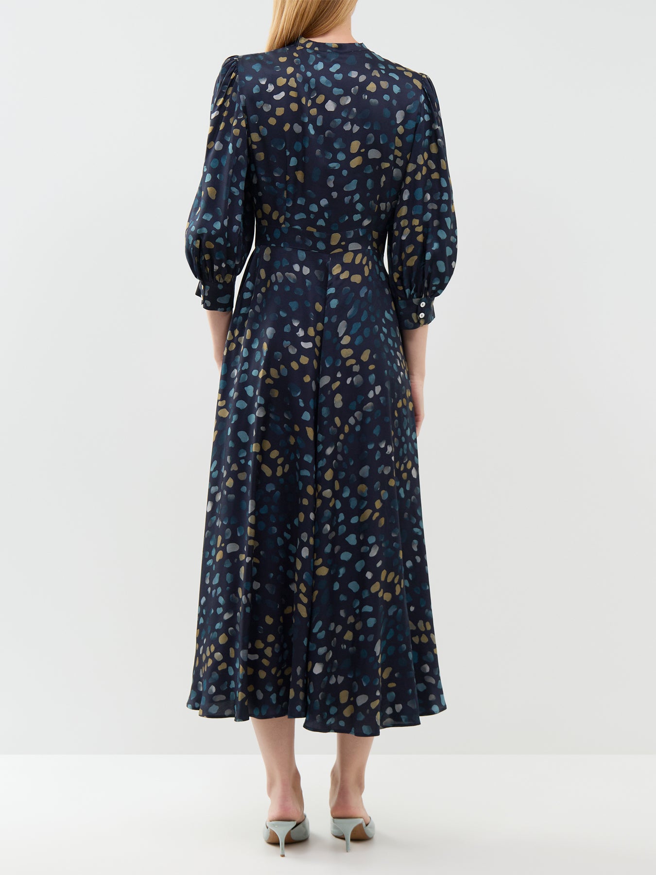 Fulcro Pebbles Print Midi Shirt Dress