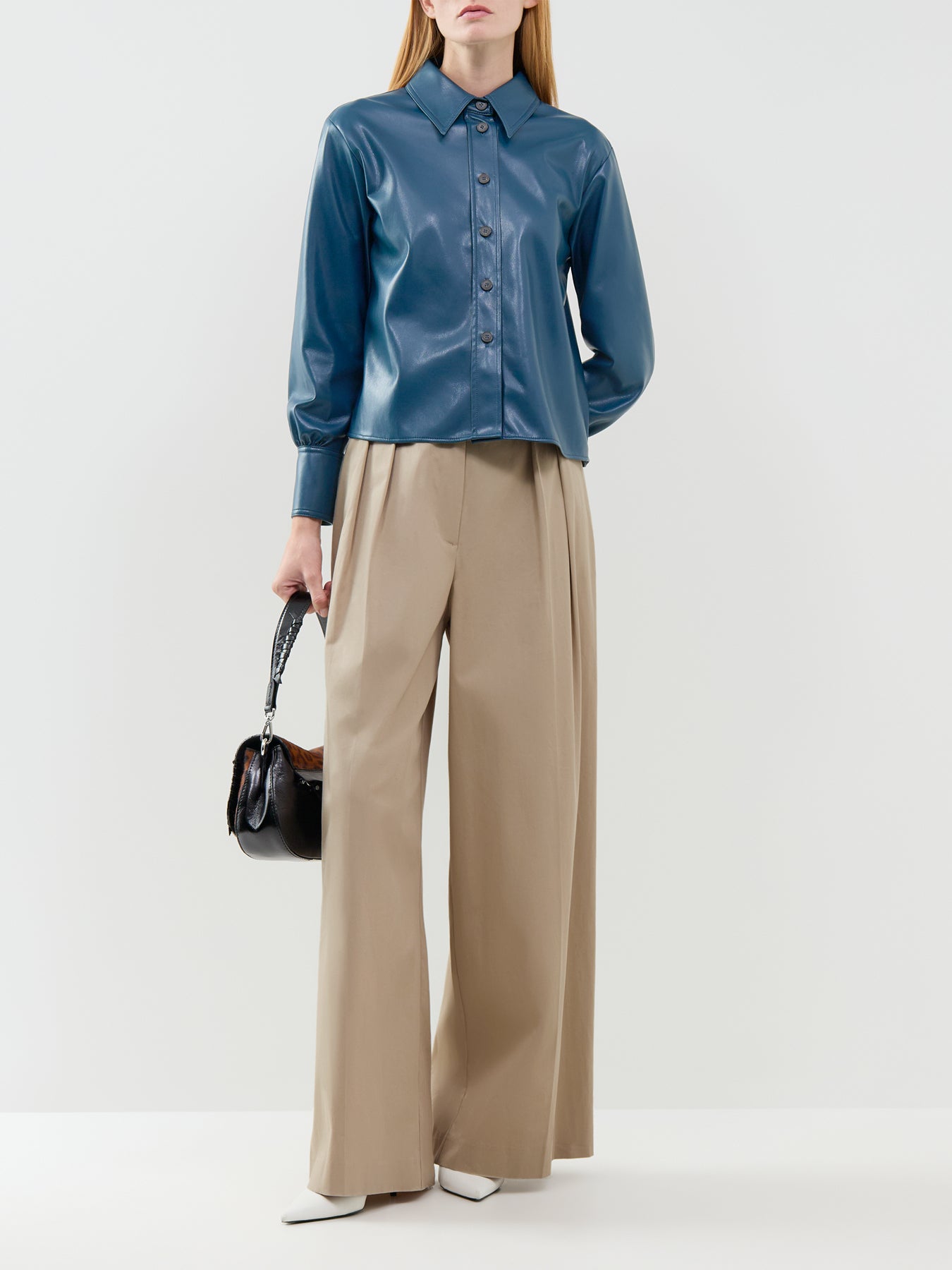 Albata Button-Neck Sweater Blue
