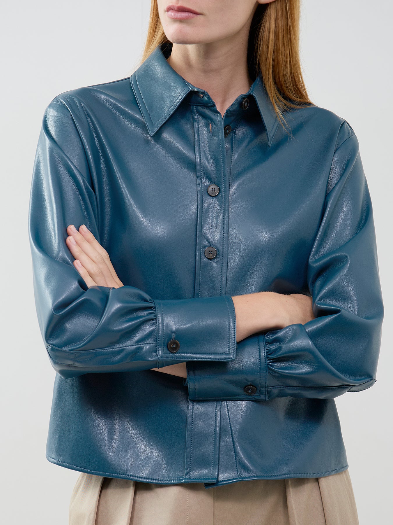 Albata Button-Neck Sweater Blue