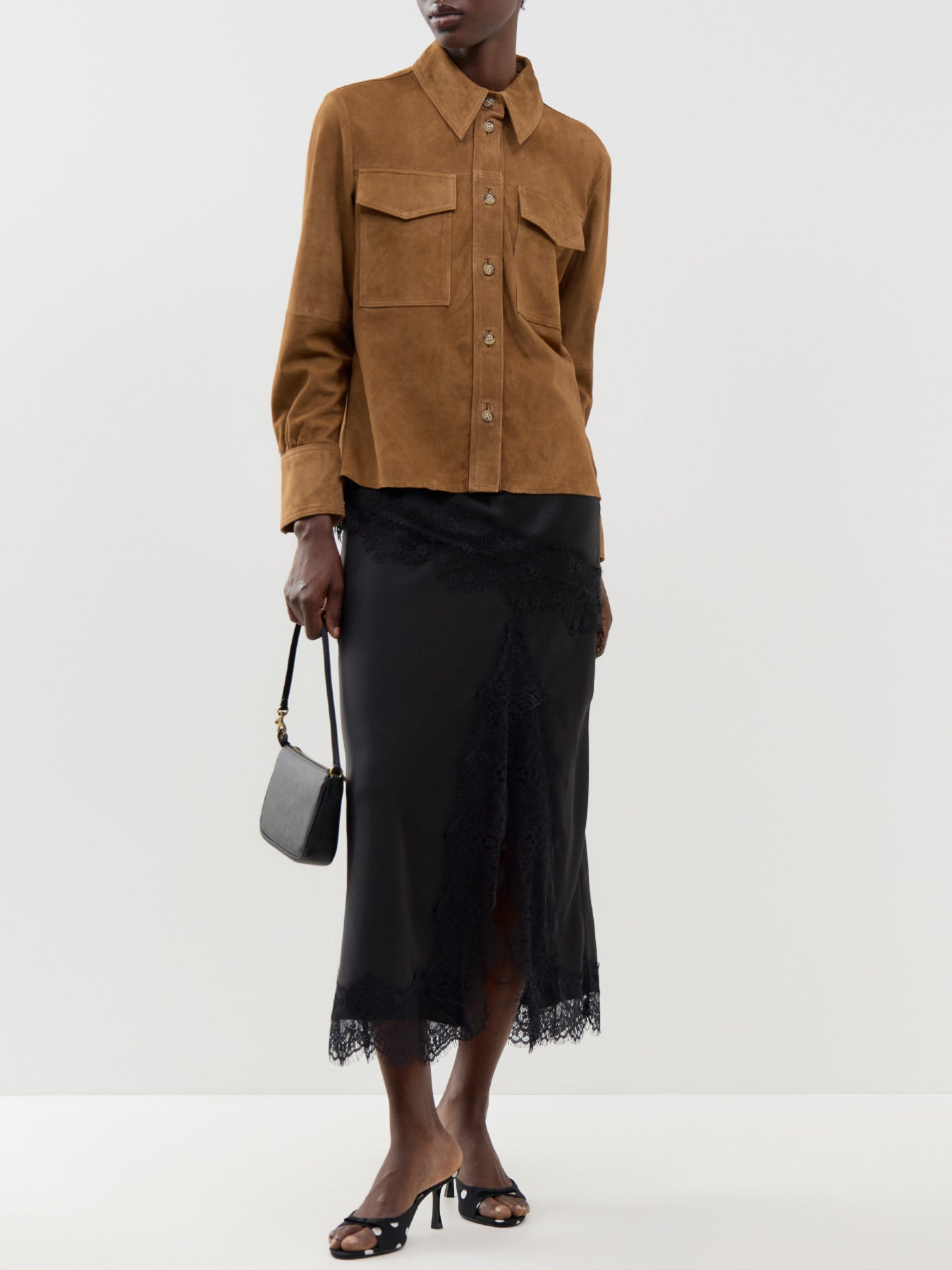 Goat Suede Leather Giallo Jacket - Ochre