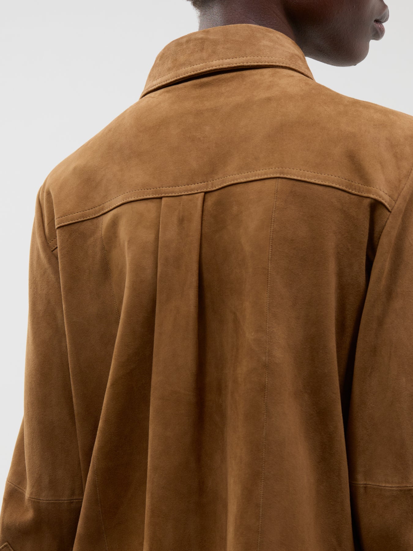 Goat Suede Leather Giallo Jacket - Ochre