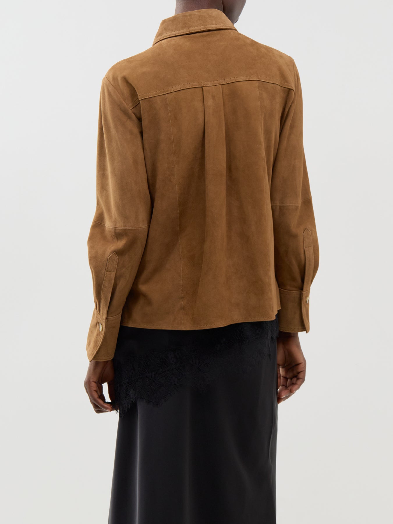 Goat Suede Leather Giallo Jacket - Ochre