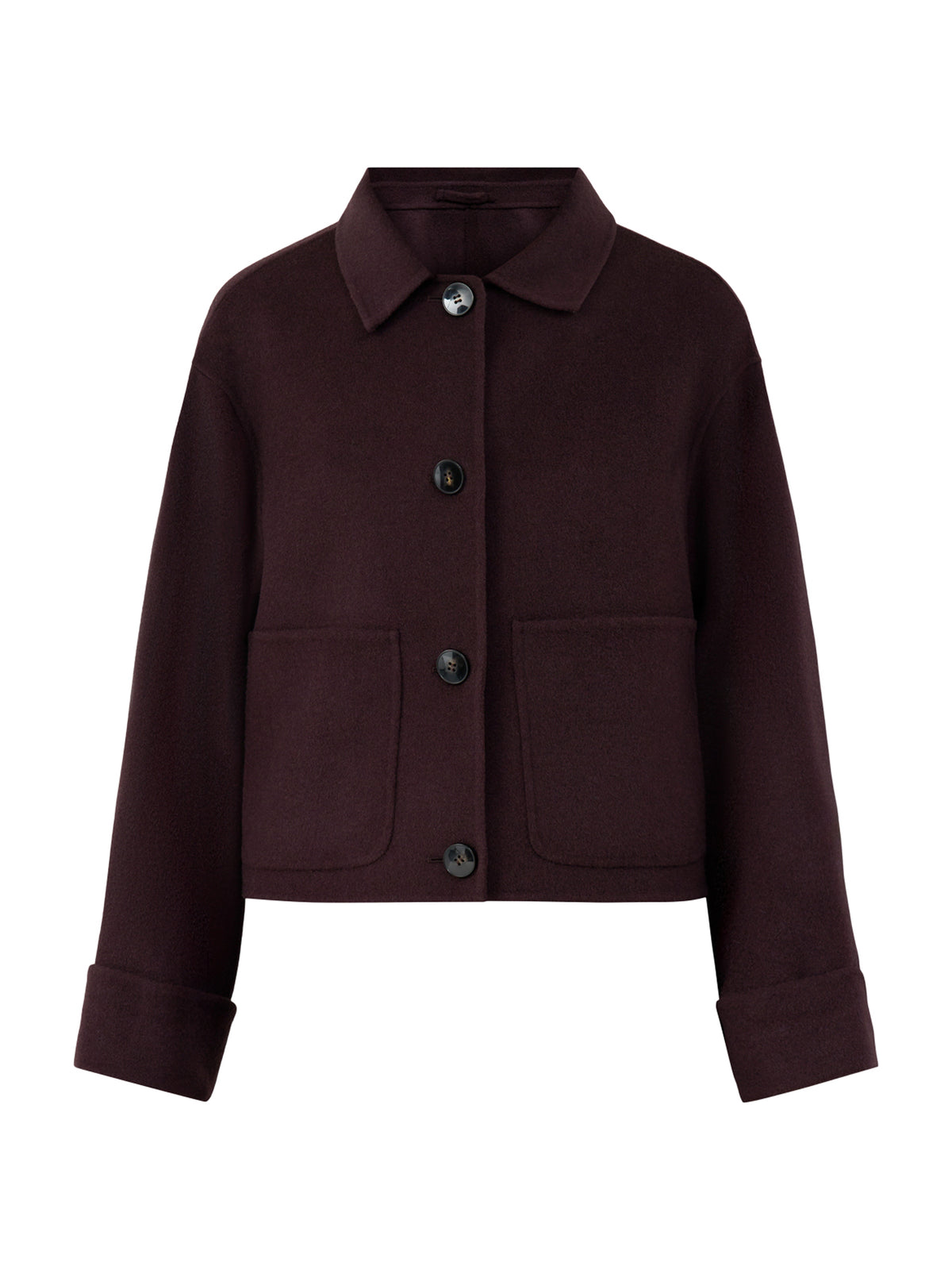 Virgin Wool Blend Tempio Short Coat - Brown