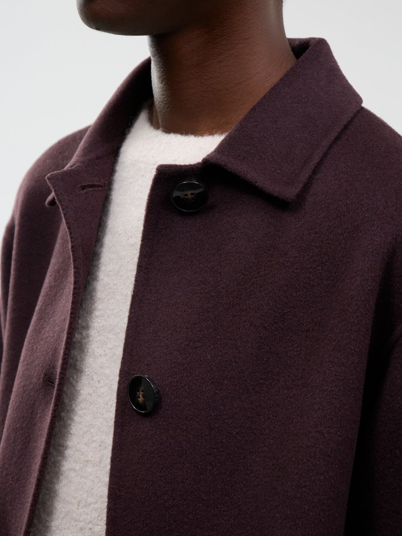 Virgin Wool Blend Tempio Short Coat - Brown