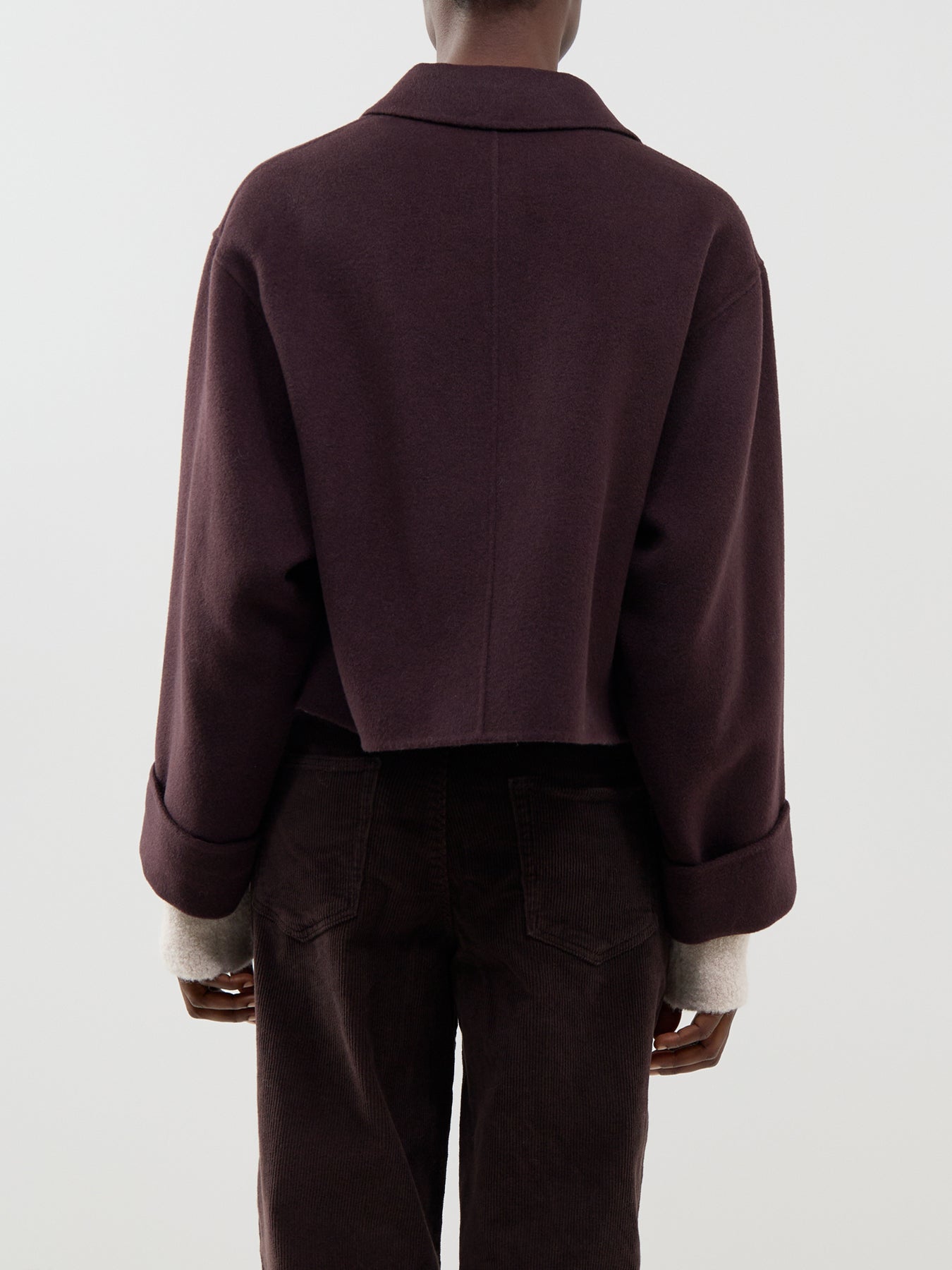 Virgin Wool Blend Tempio Short Coat - Brown