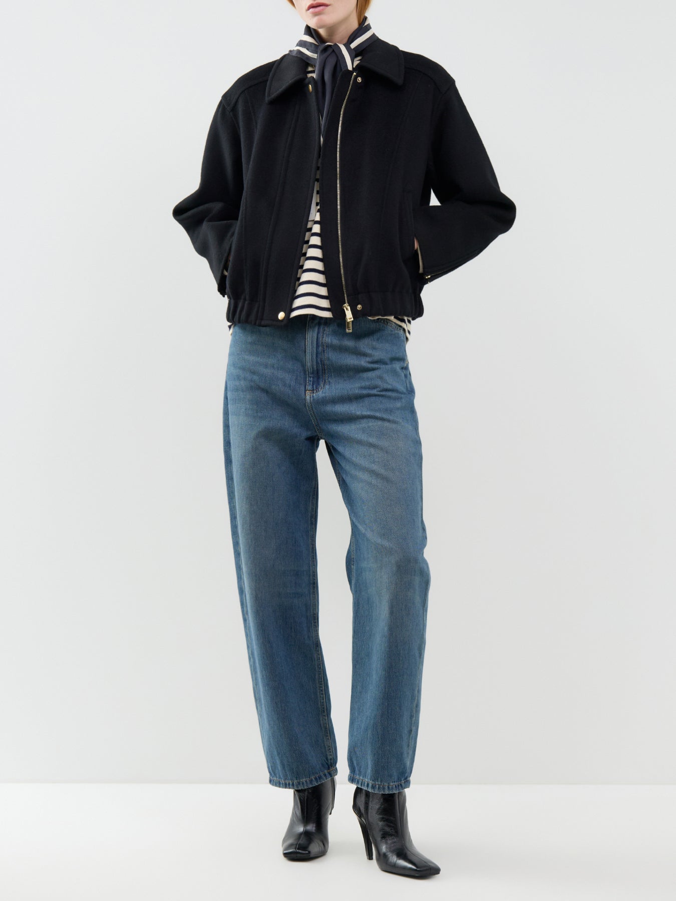 Alarico Short Wool Coat Black