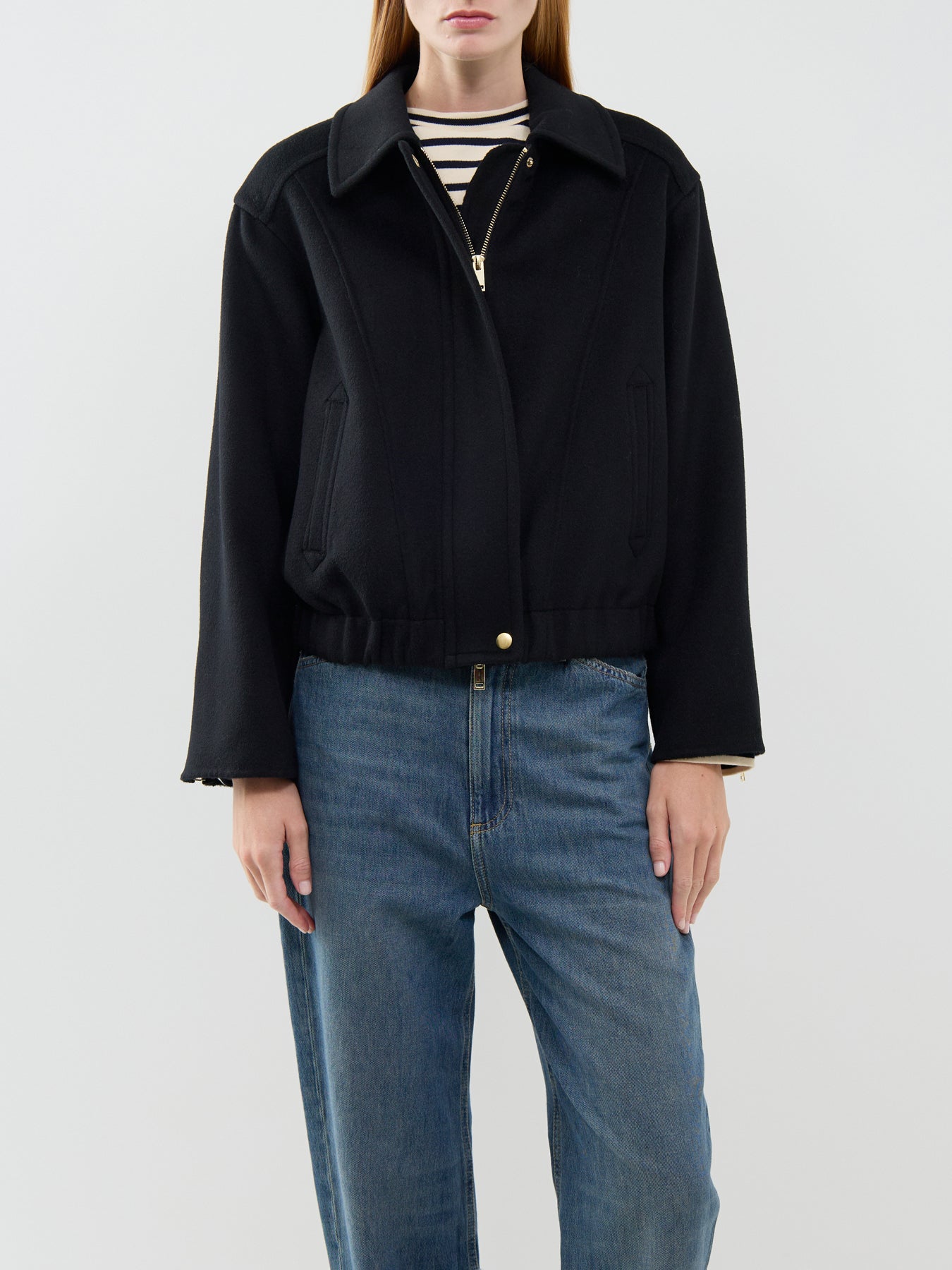 Alarico Short Wool Coat Black