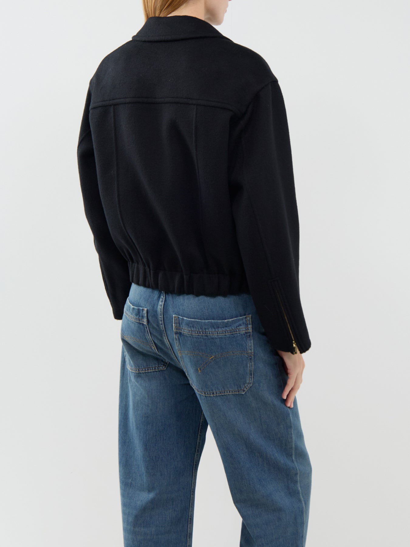 Alarico Short Wool Coat Black