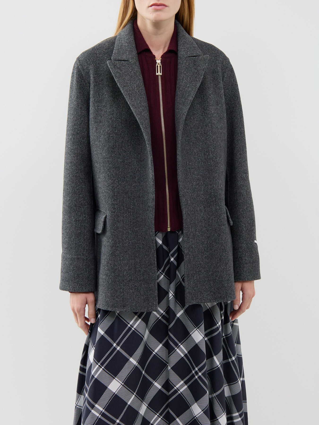 Colimbo Wool Short Coat Dark Grey