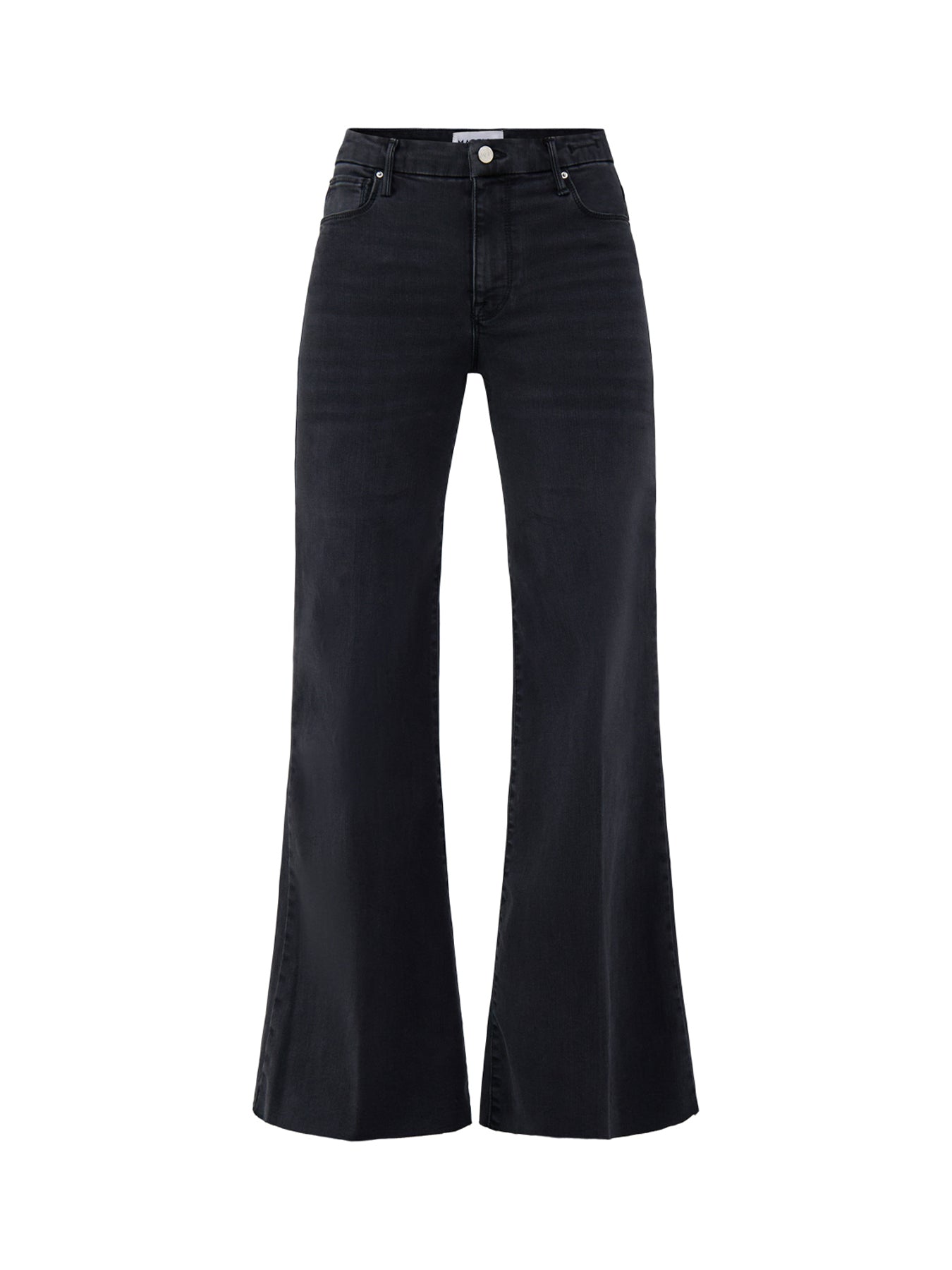 Cotton Blend Wlcrop Wide-Leg Jeans - Black