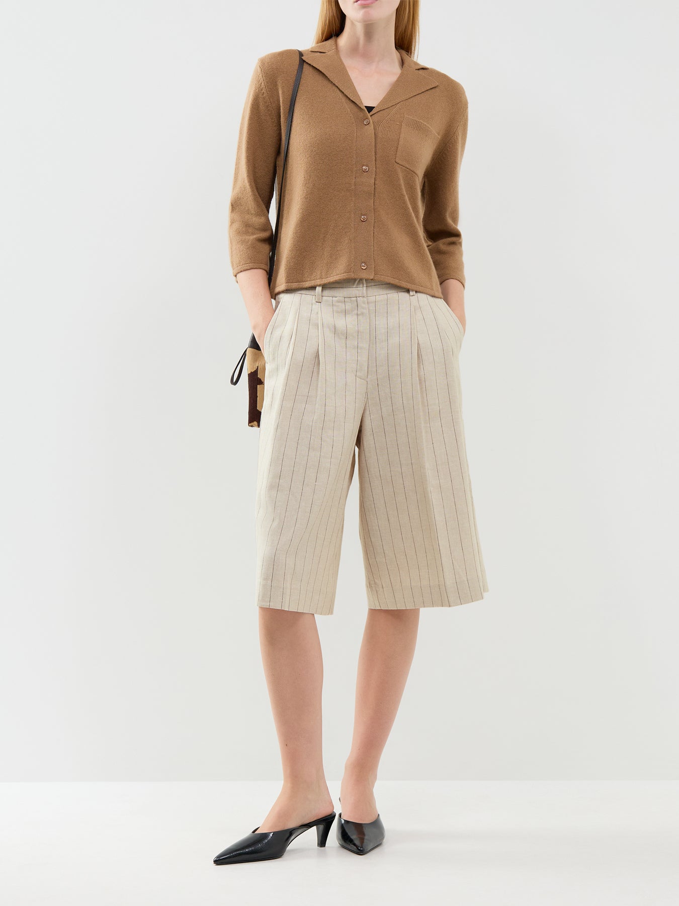 Alpaca Wool Cashmere Cardigan Camel
