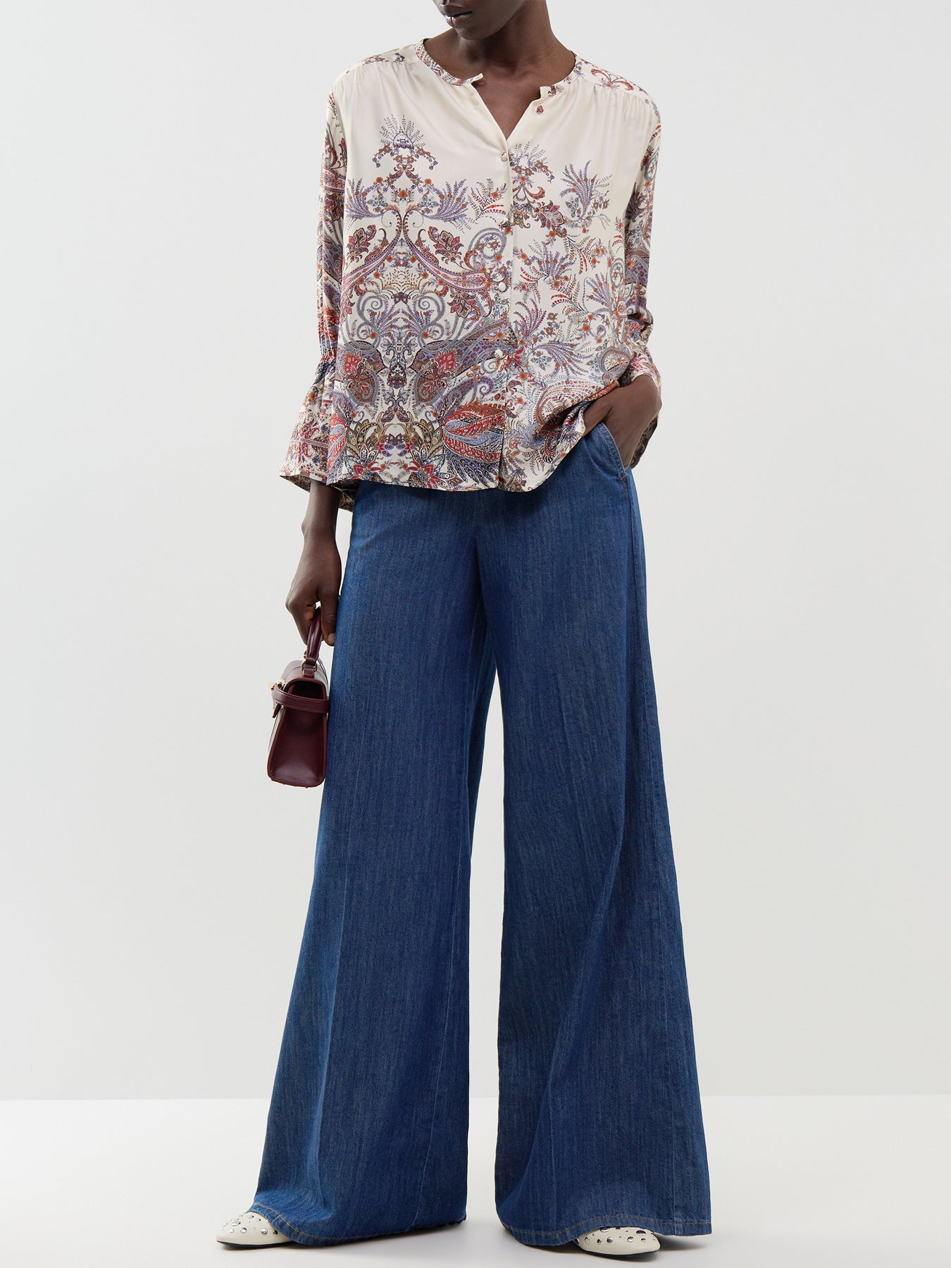 Wide Leg Denim Jeans