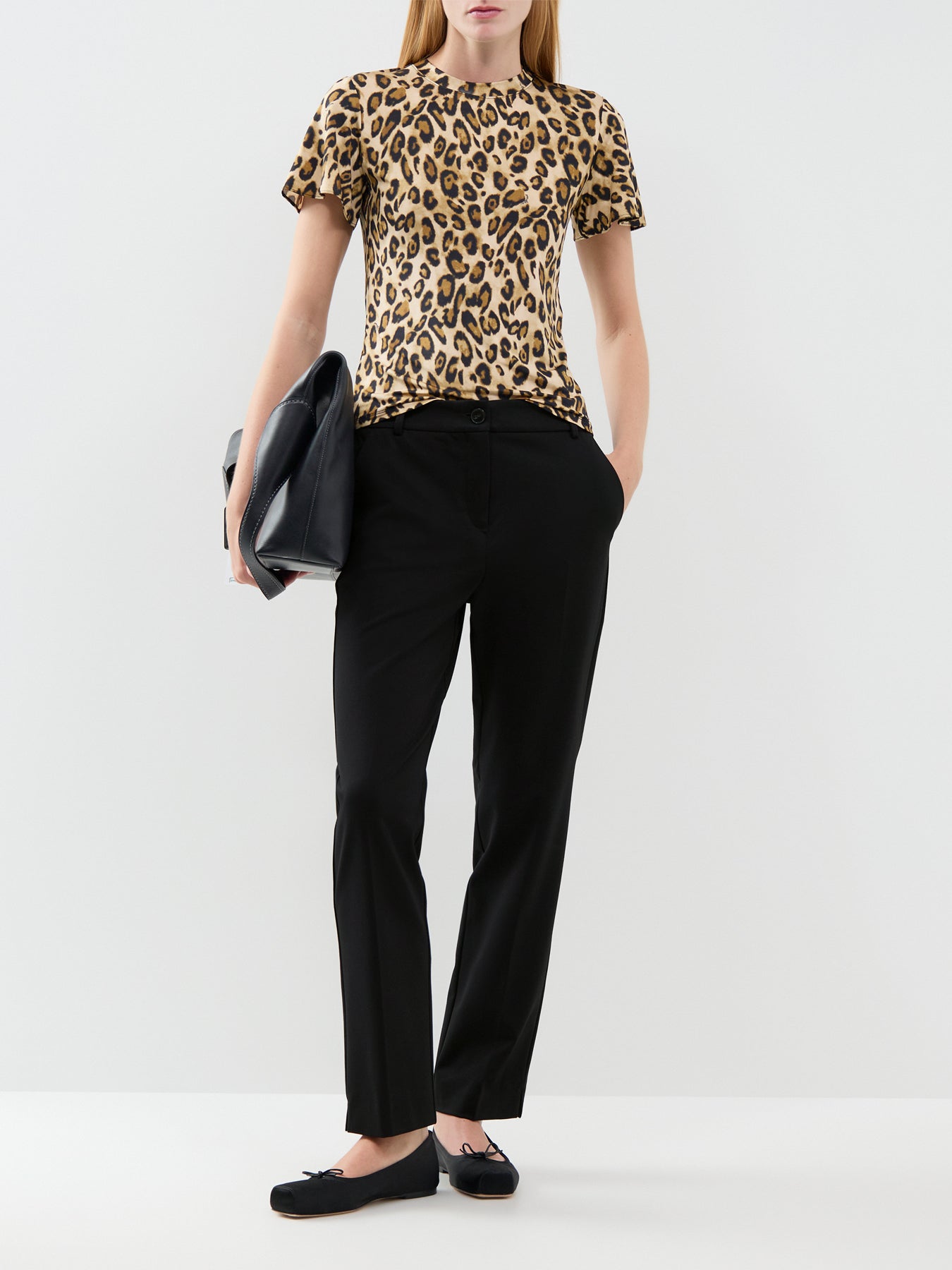 Paese Jersey Cropped Trousers Black