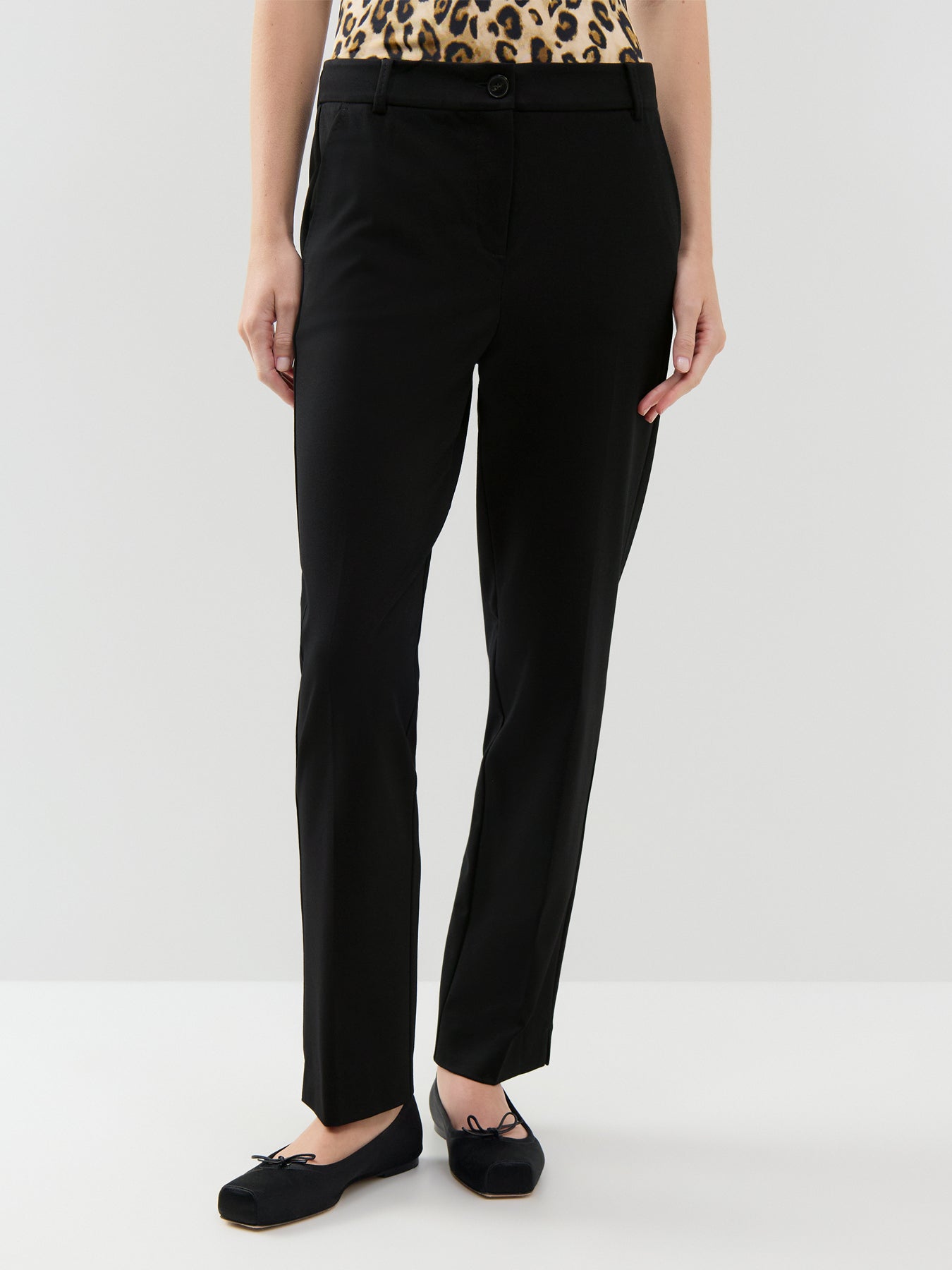 Paese Jersey Cropped Trousers Black