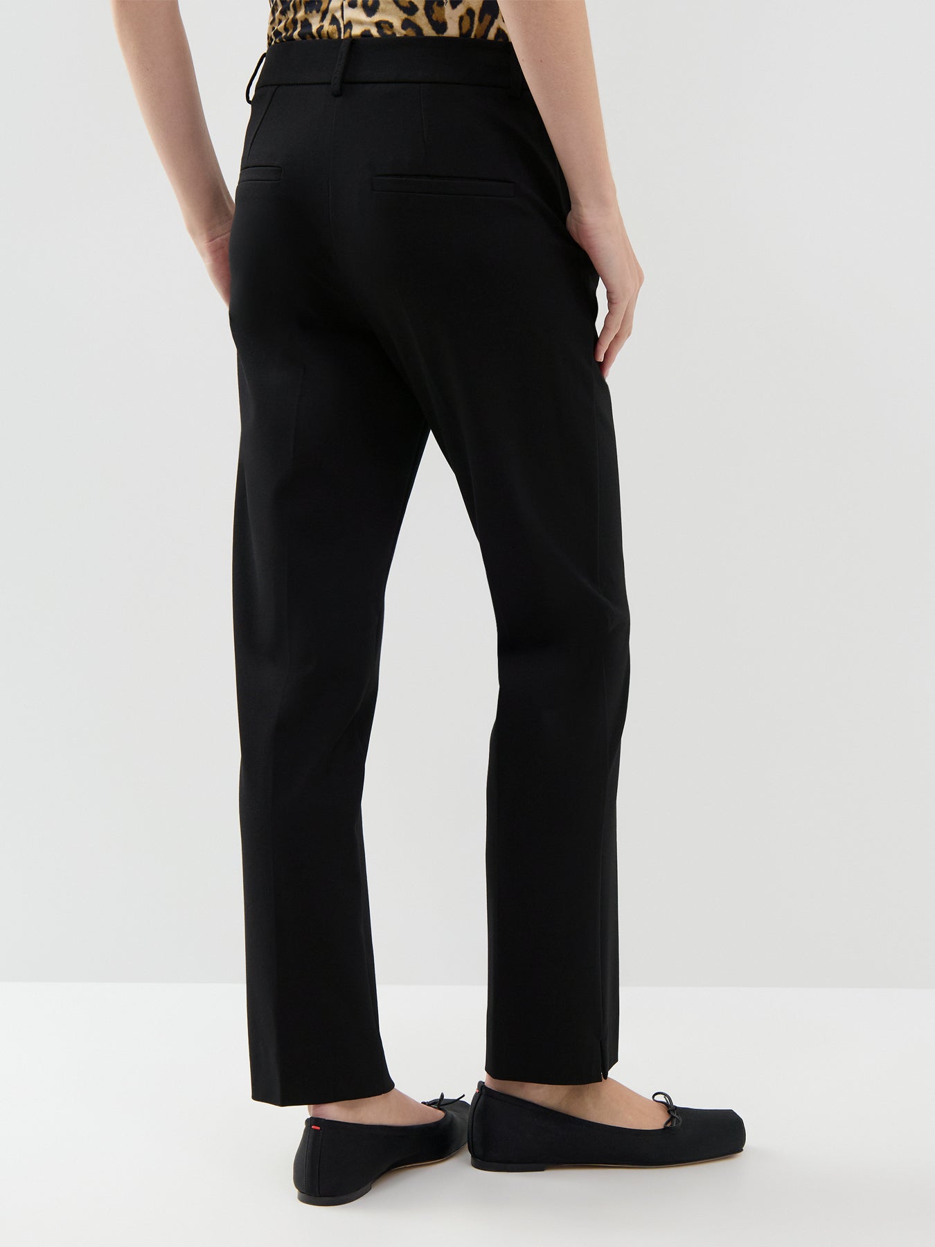 Paese Jersey Cropped Trousers Black