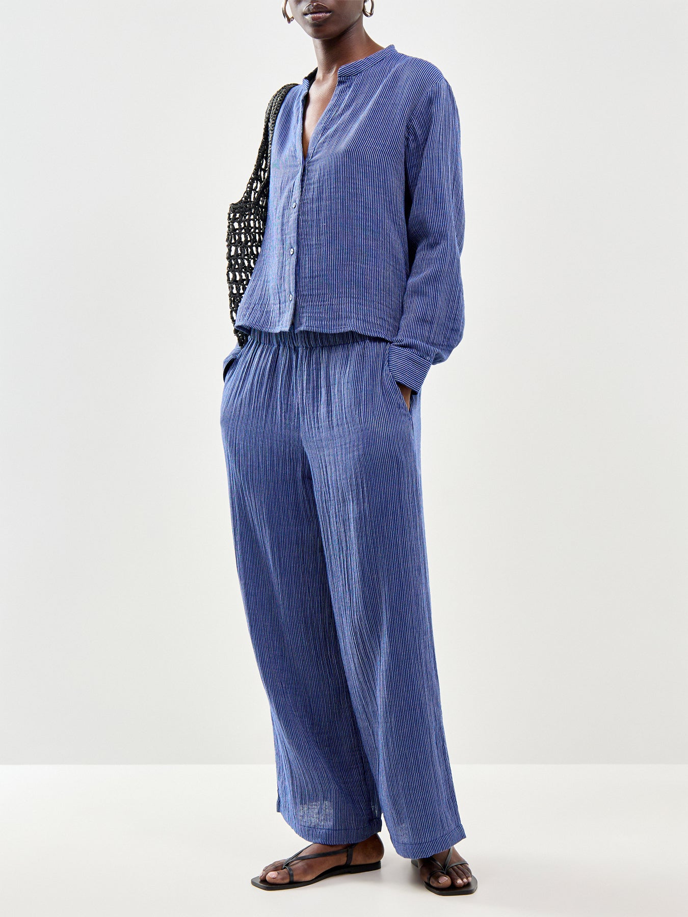 Wide Ankle Pant Blue