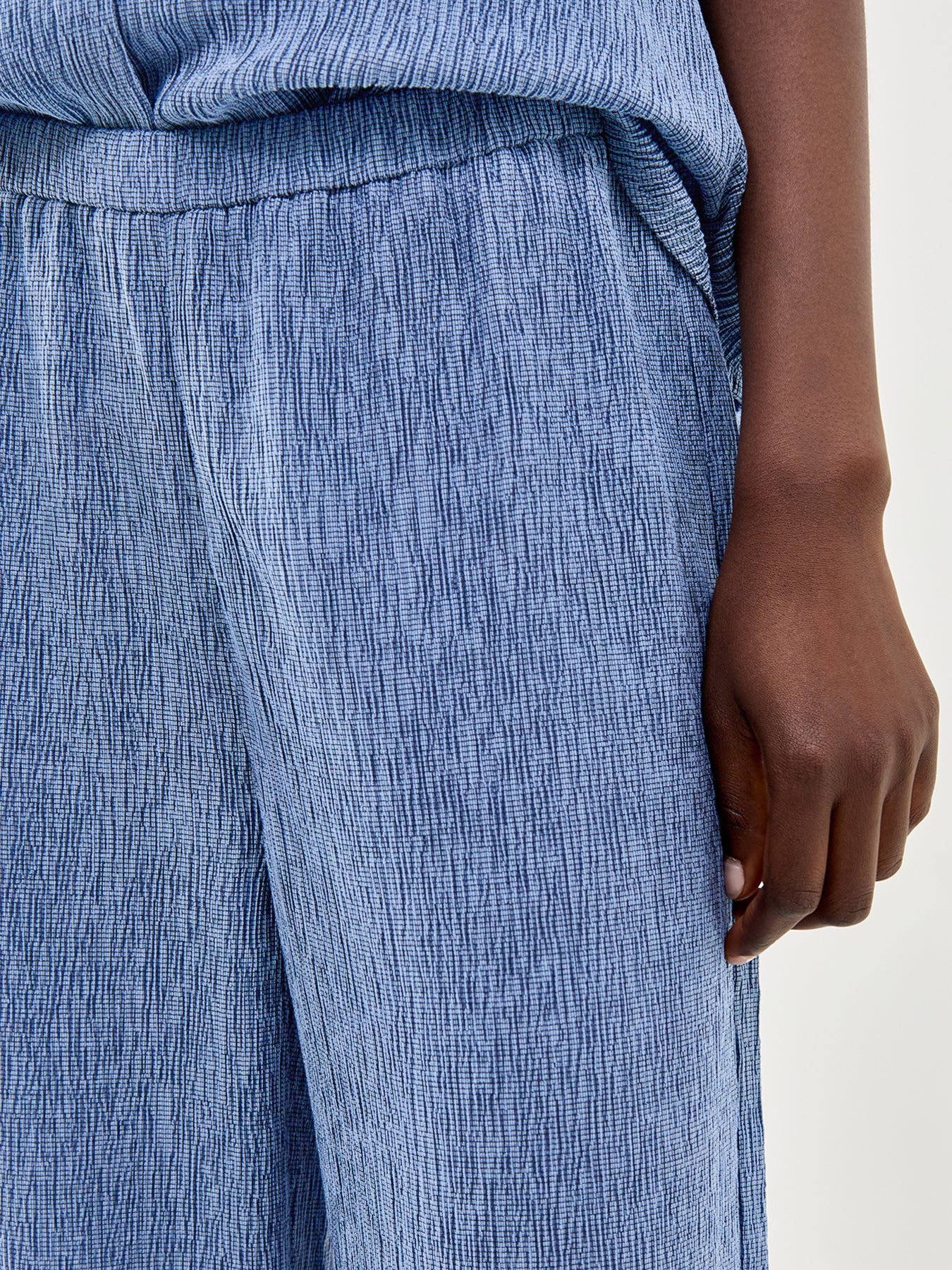 Wide Ankle Trousers Blue