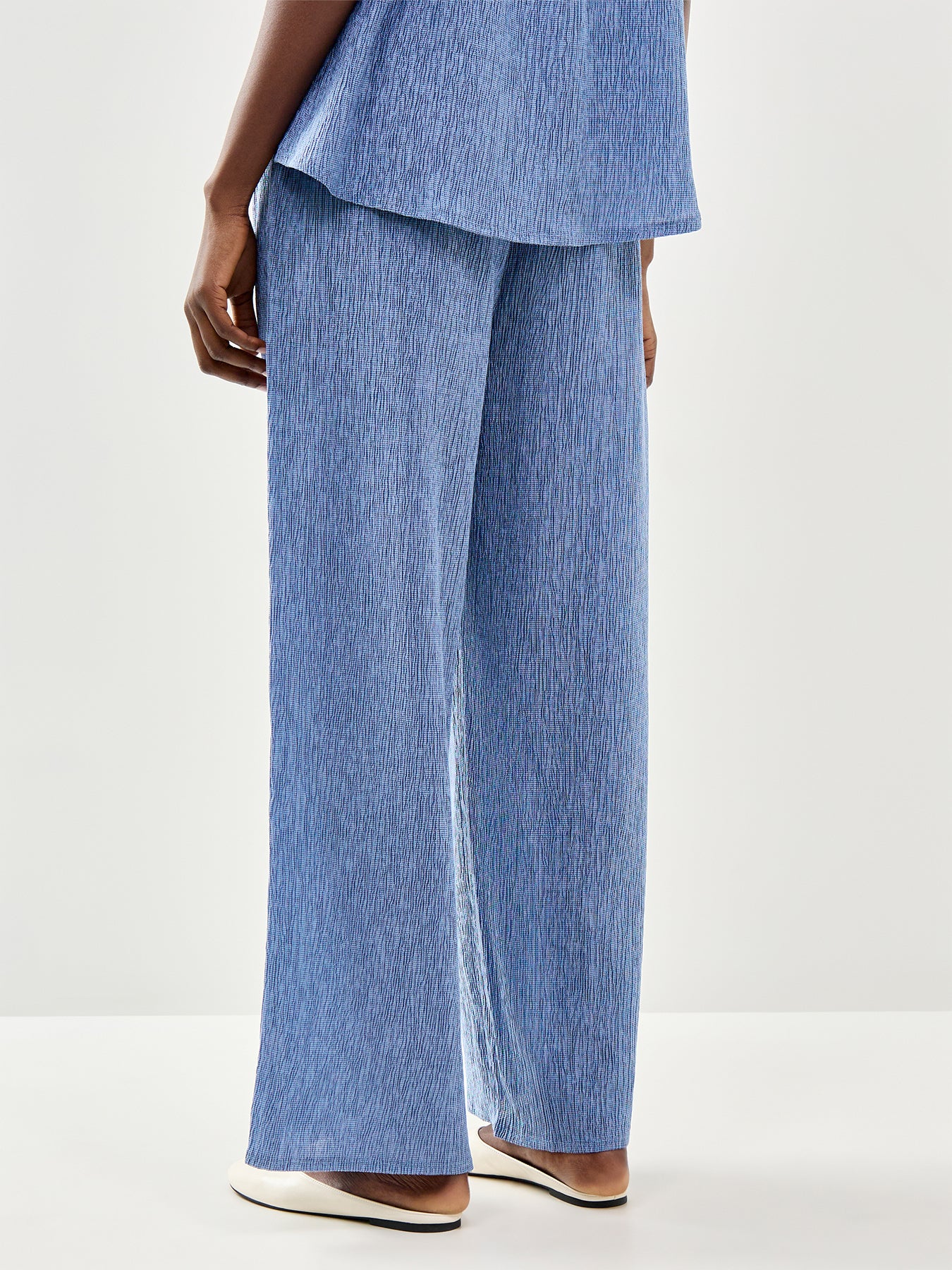 Wide Ankle Trousers Blue
