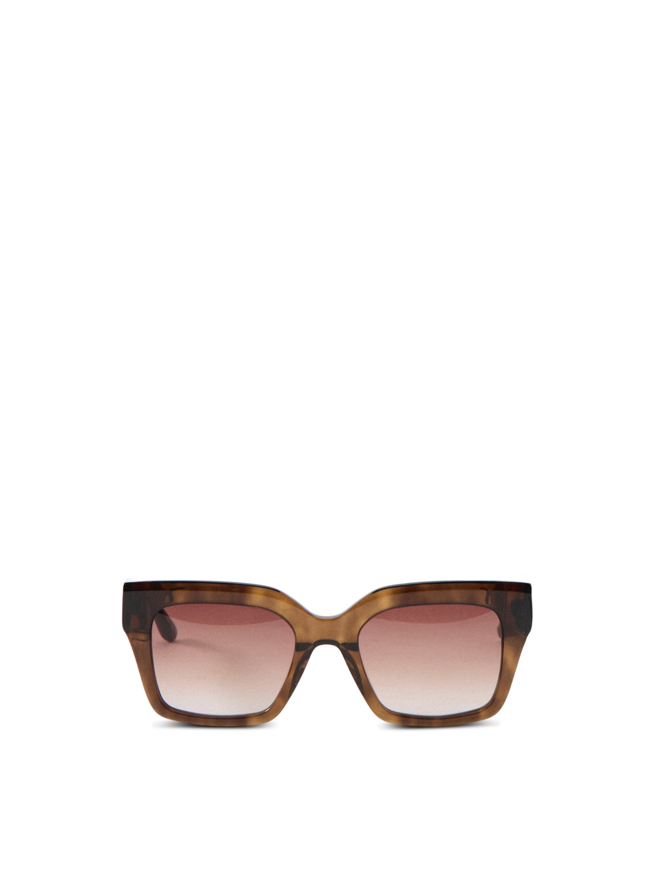 BAS3091122 Square Eye Patterned Sunglasses Brown