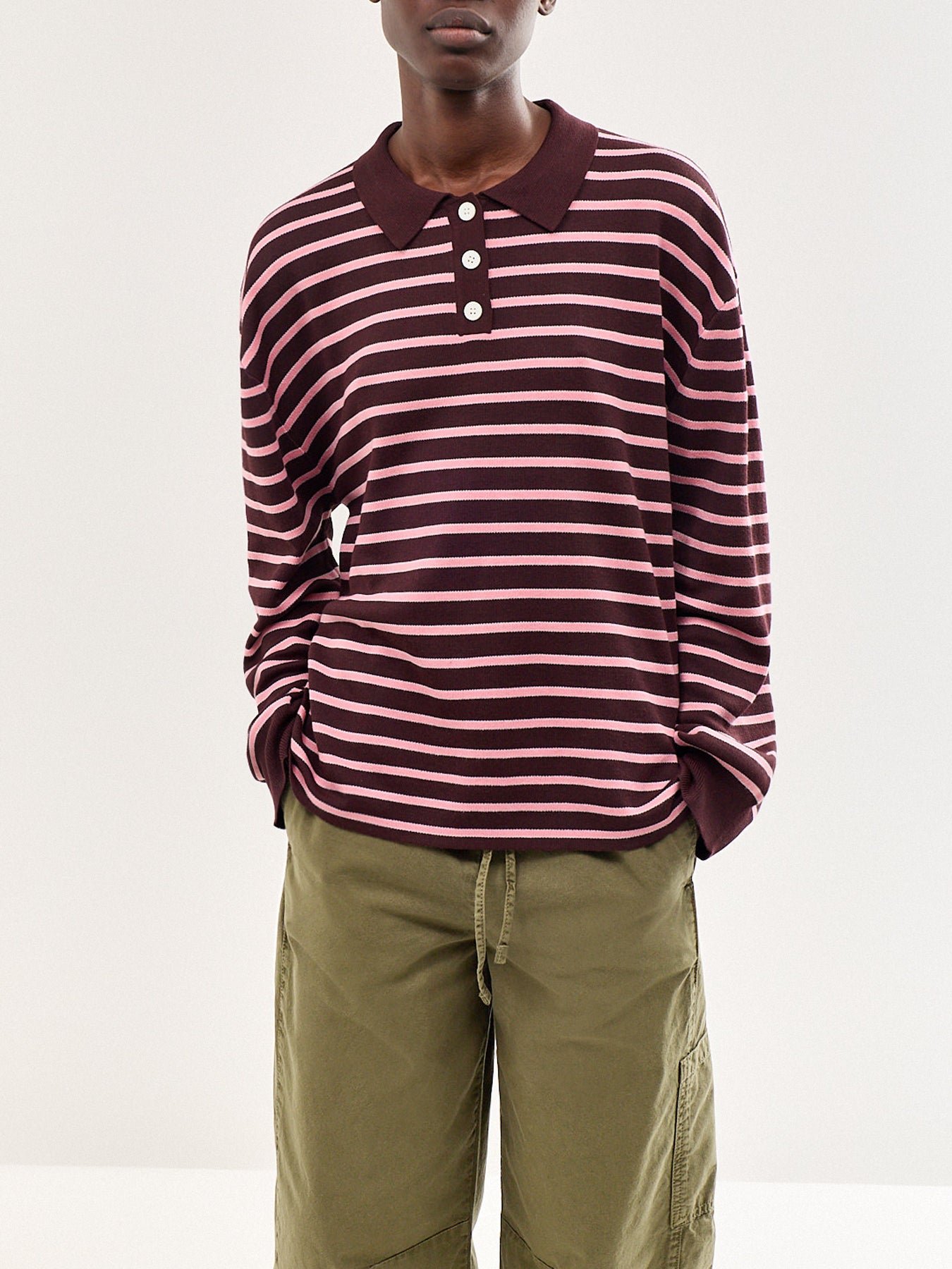 Adanne Stripe Knot Polo Top Multi