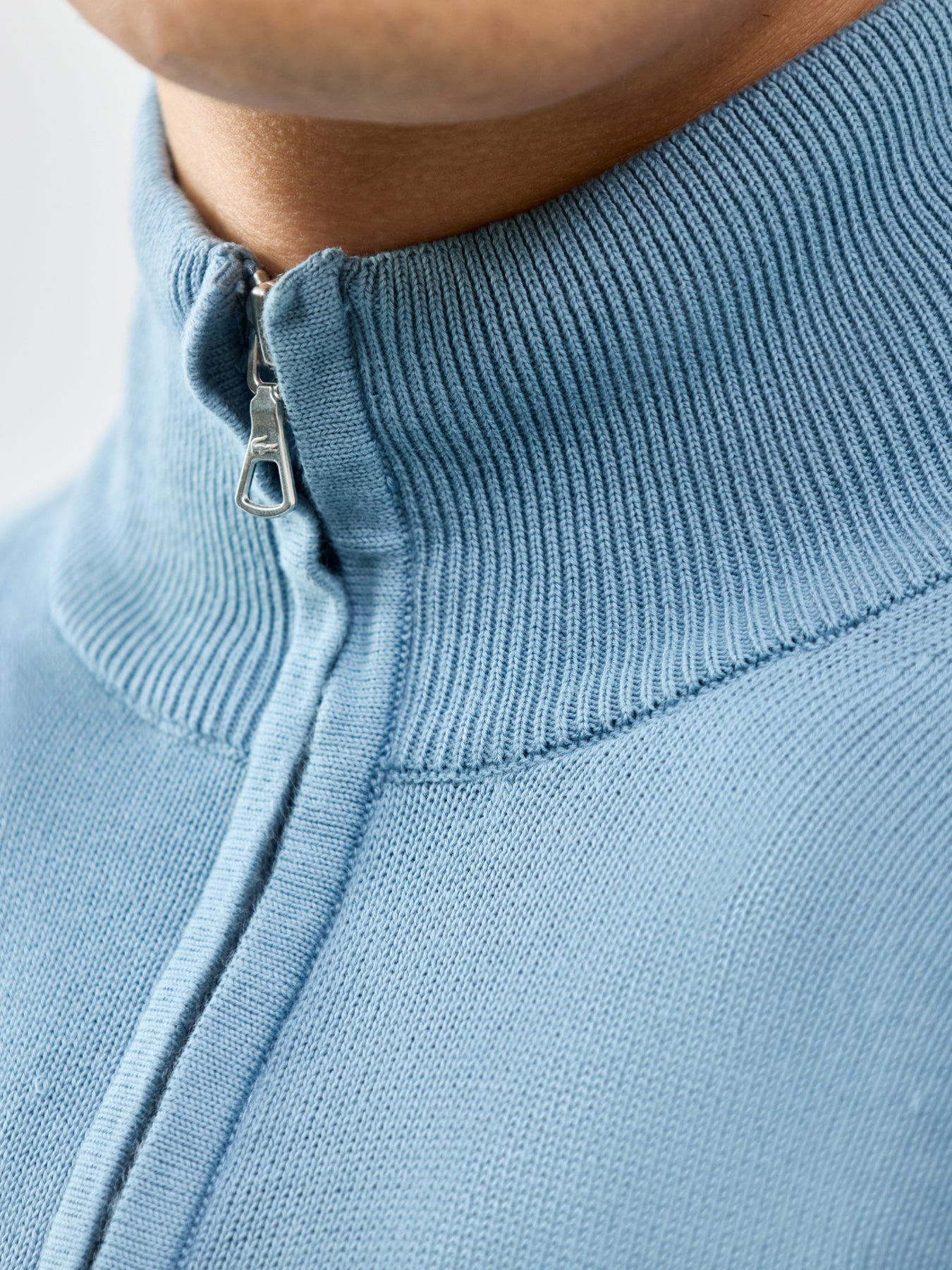 Half Zip Knit Jumper Blue