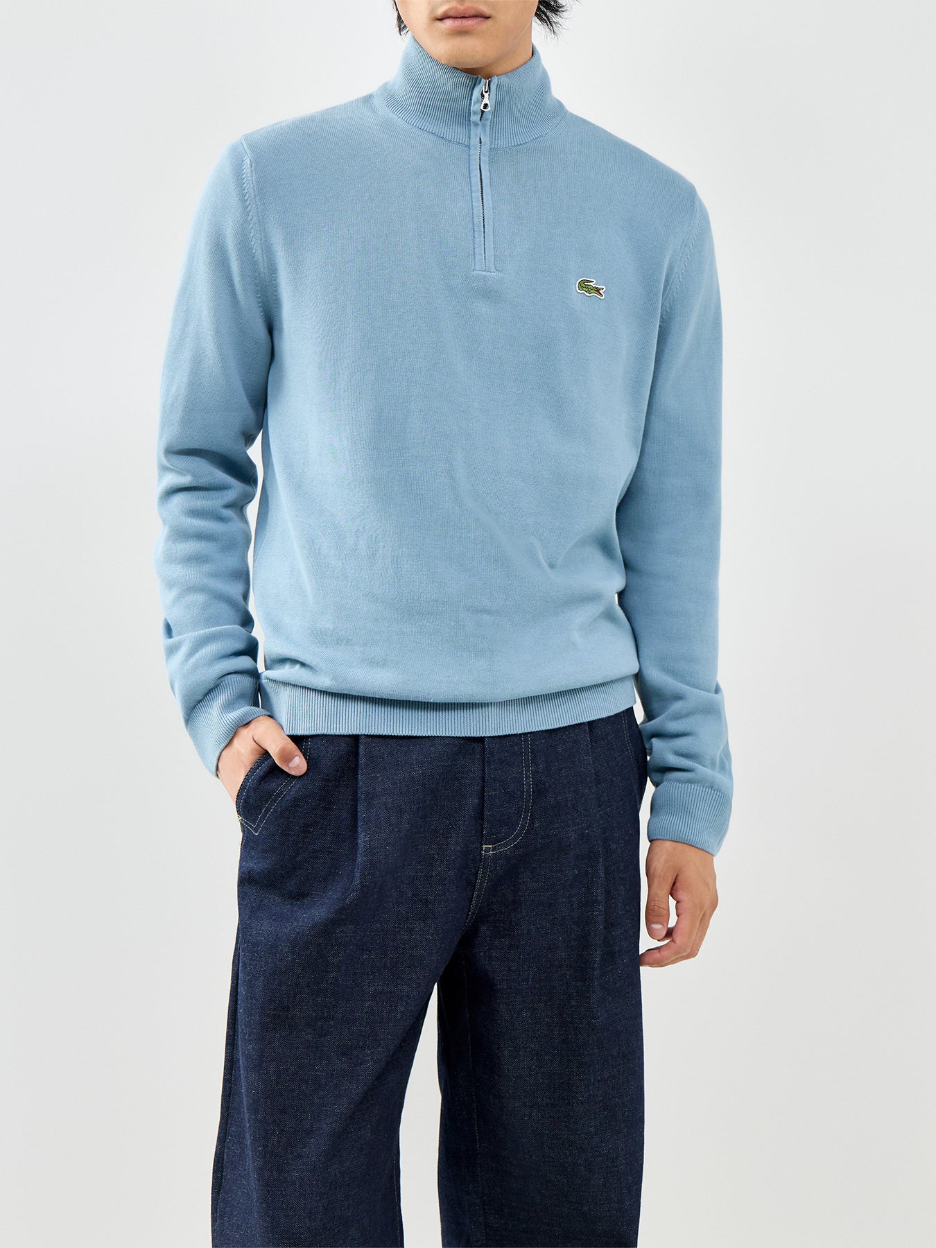 Half Zip Knit Jumper Blue