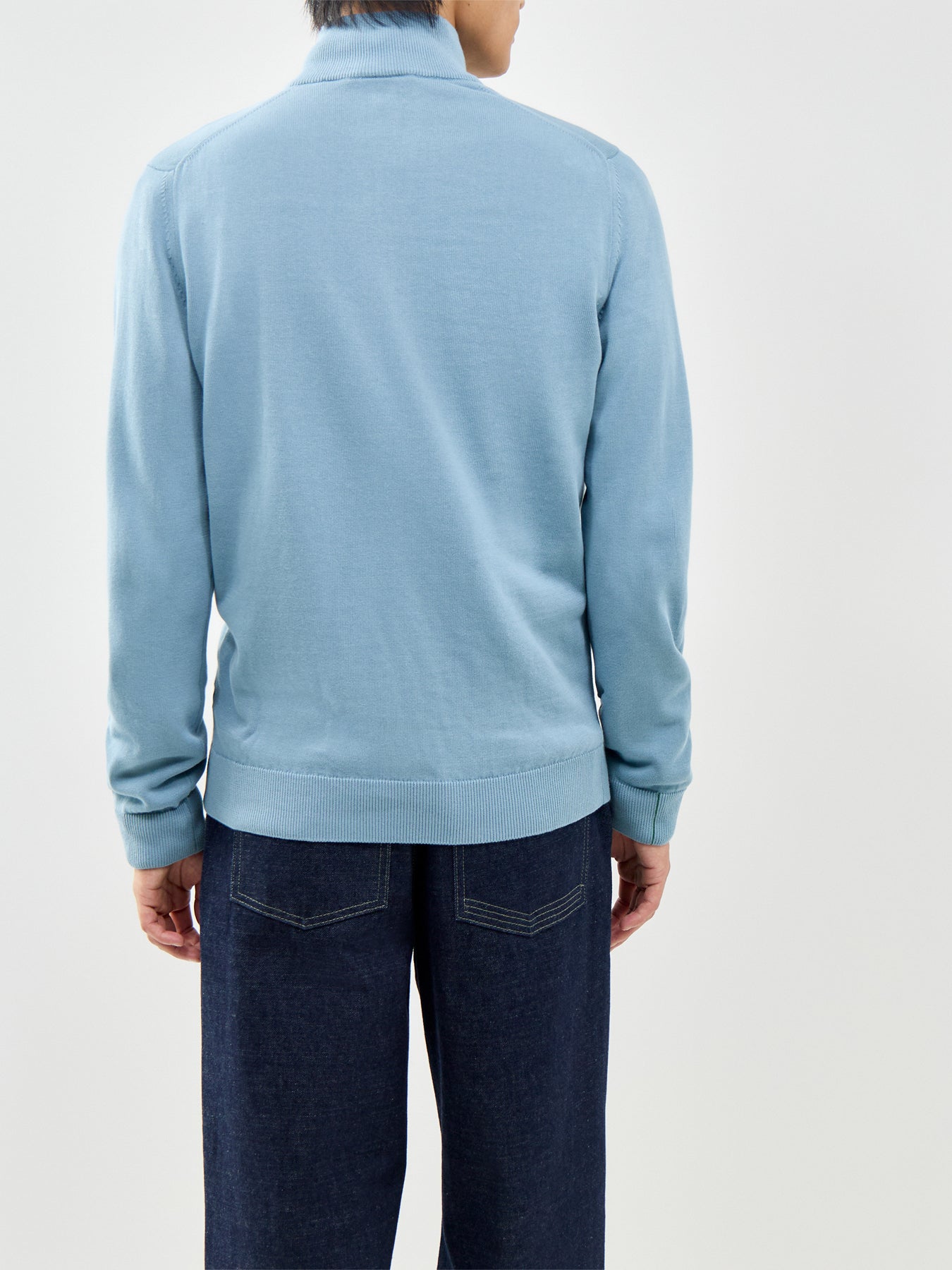 Half Zip Knit Jumper Blue