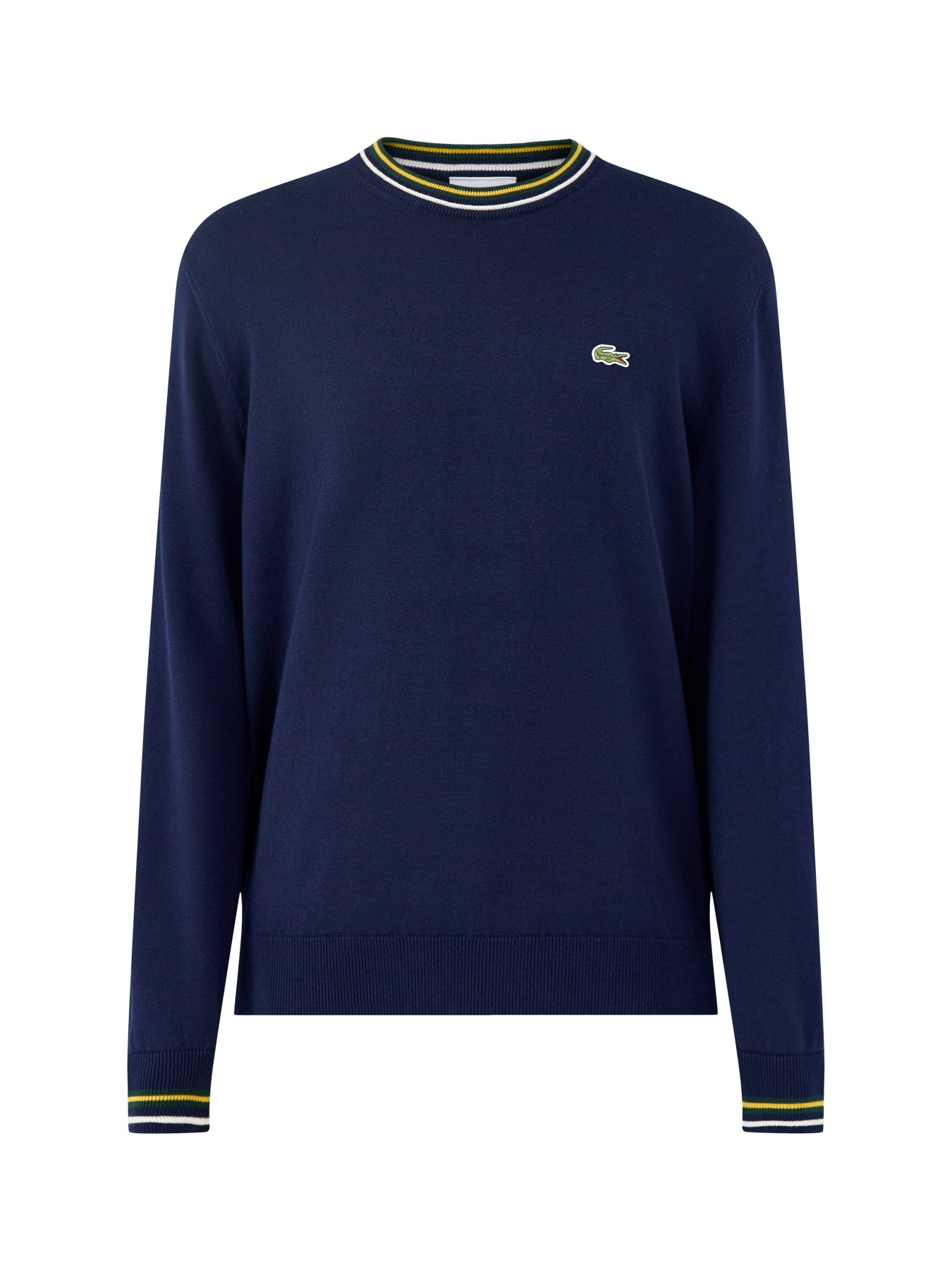 Tipped Crew Neck Knit Sweatshirt Navy