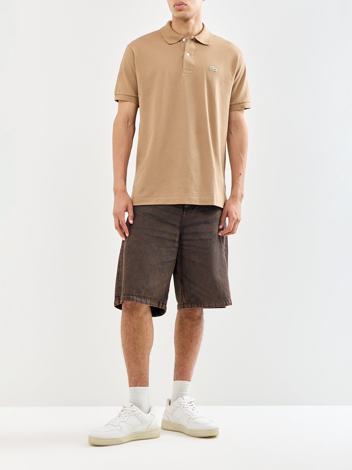 Classic Cotton Polo Shirt Beige