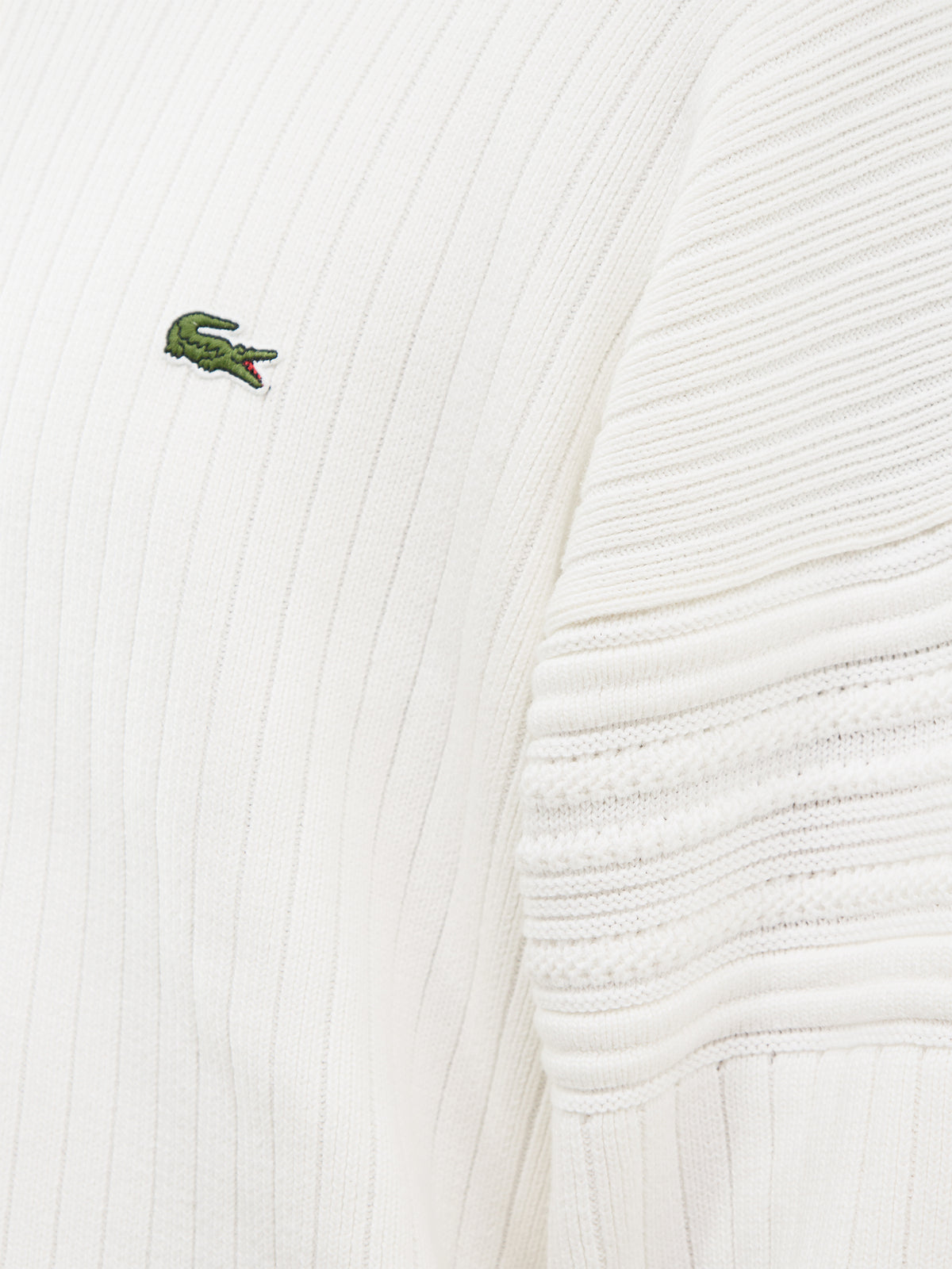 Cotton Ribbed Knitted Rugby Shirt – White