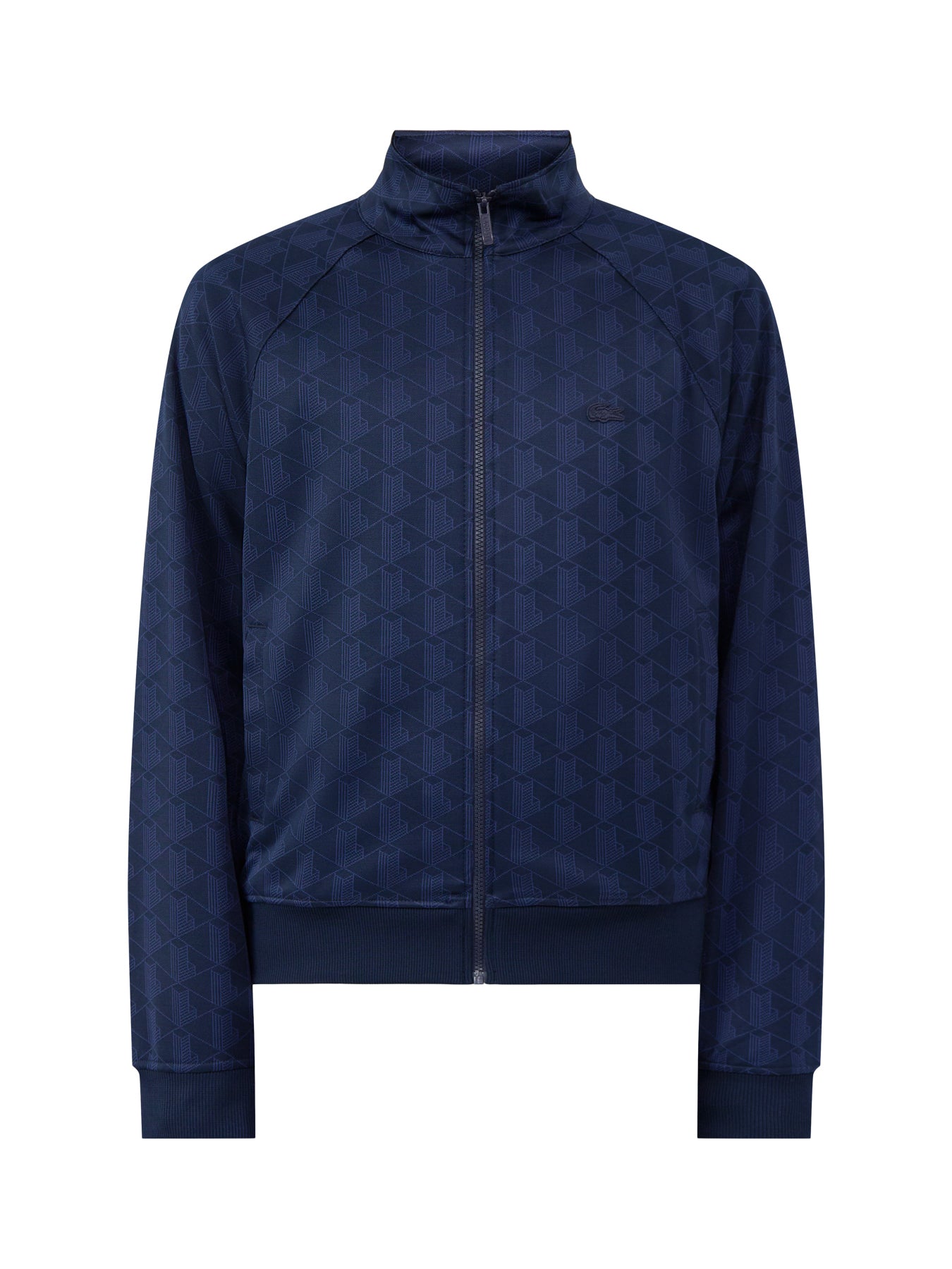 Monogram Zip-Up Track Jacket - Navy