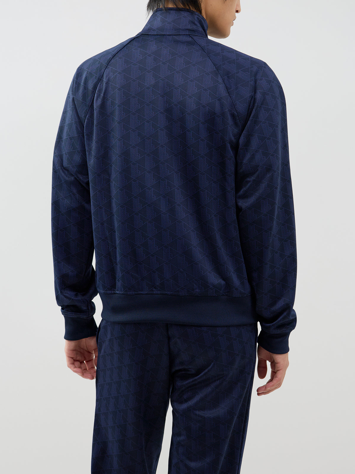 Monogram Zip-Up Track Jacket - Navy