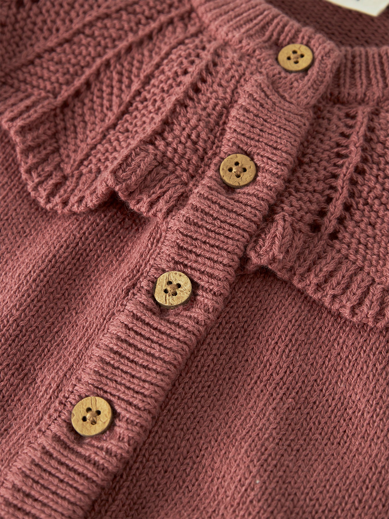 Organic Cotton Blend Knitted Cardigan Pink