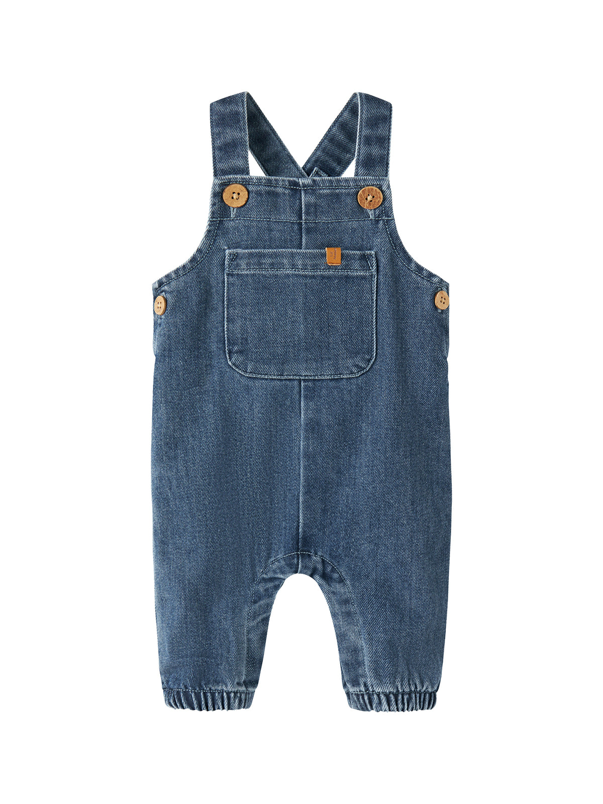 Baby Obello Organic Cotton Denim Dungarees - Dark Blue Denim