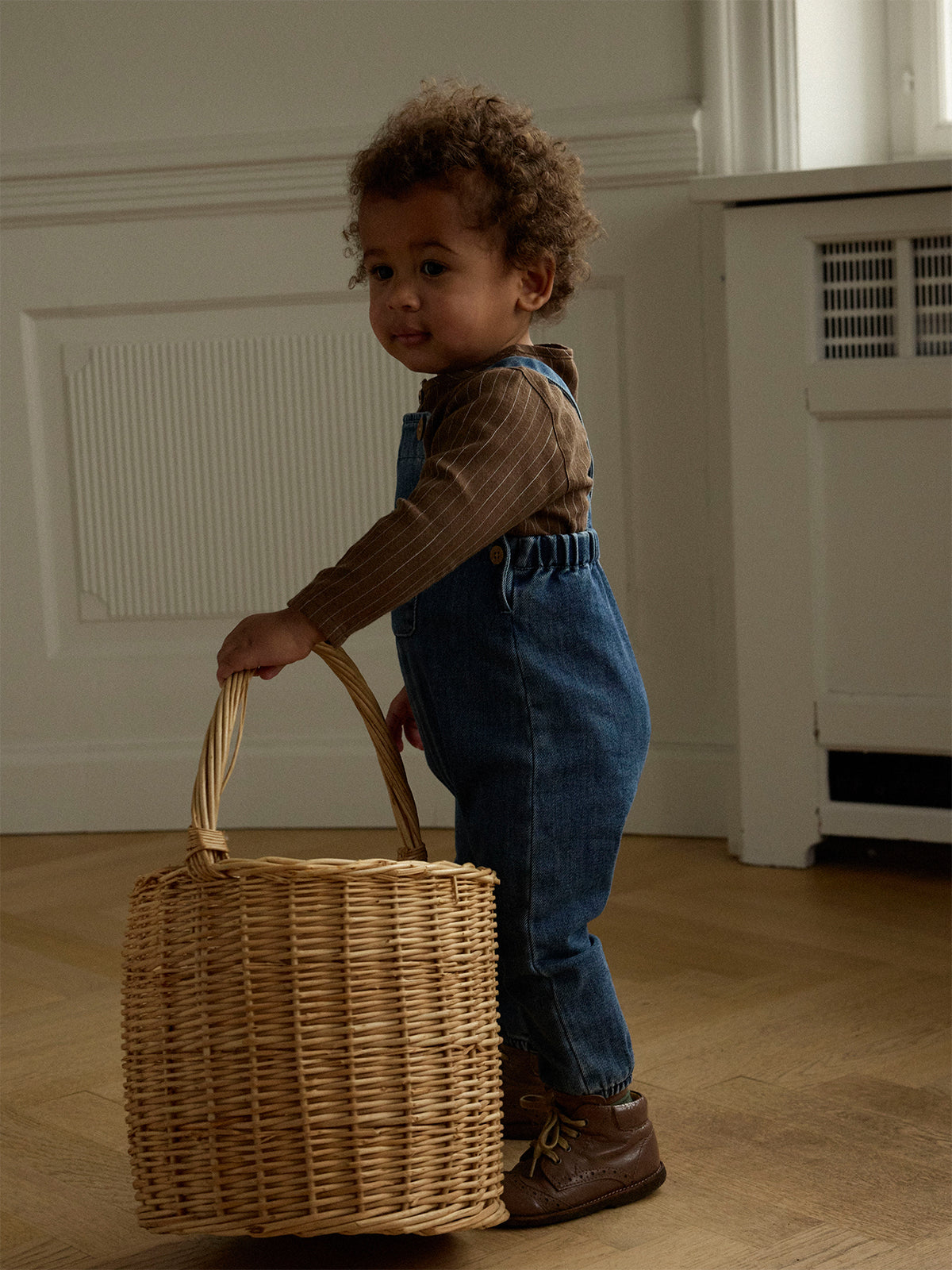 Baby Obello Organic Cotton Denim Dungarees - Dark Blue Denim