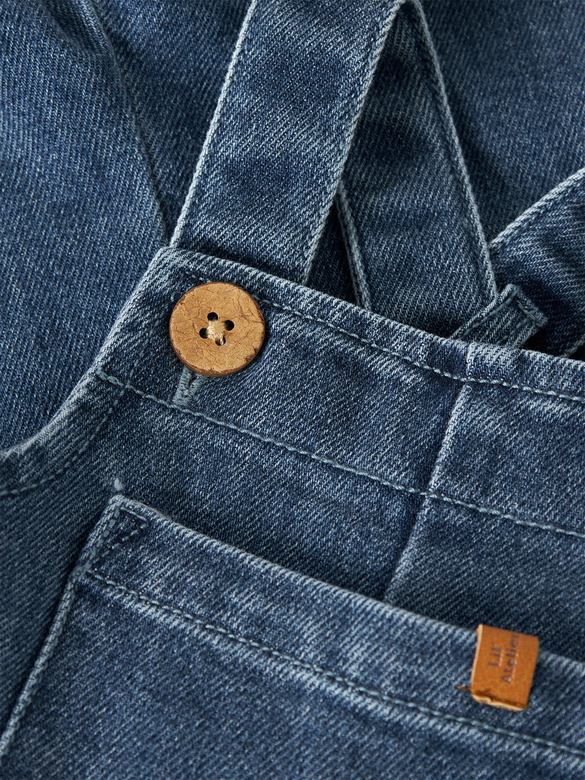 Baby Obello Organic Cotton Denim Dungarees - Dark Blue Denim