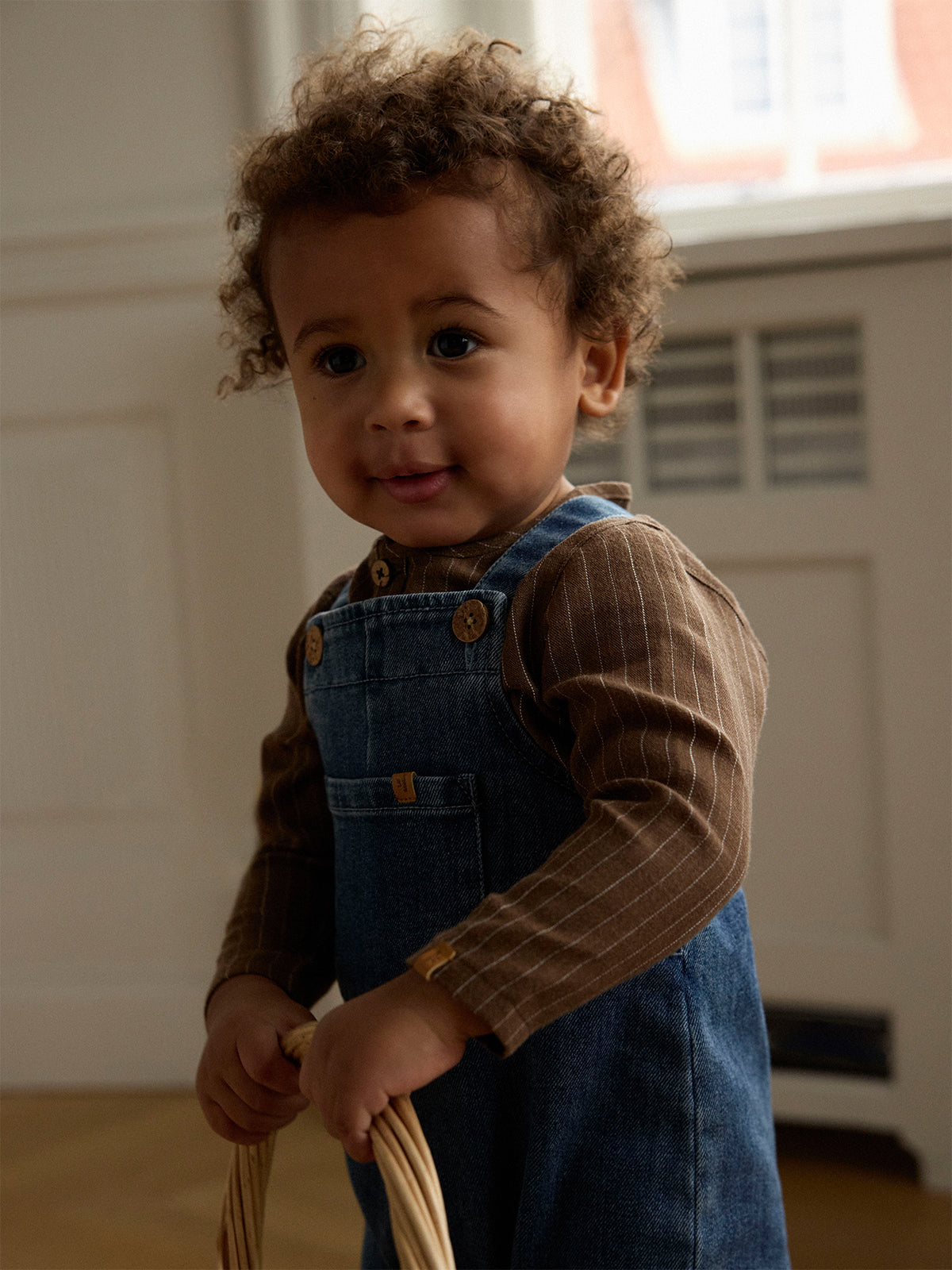 Baby Obello Organic Cotton Denim Dungarees - Dark Blue Denim