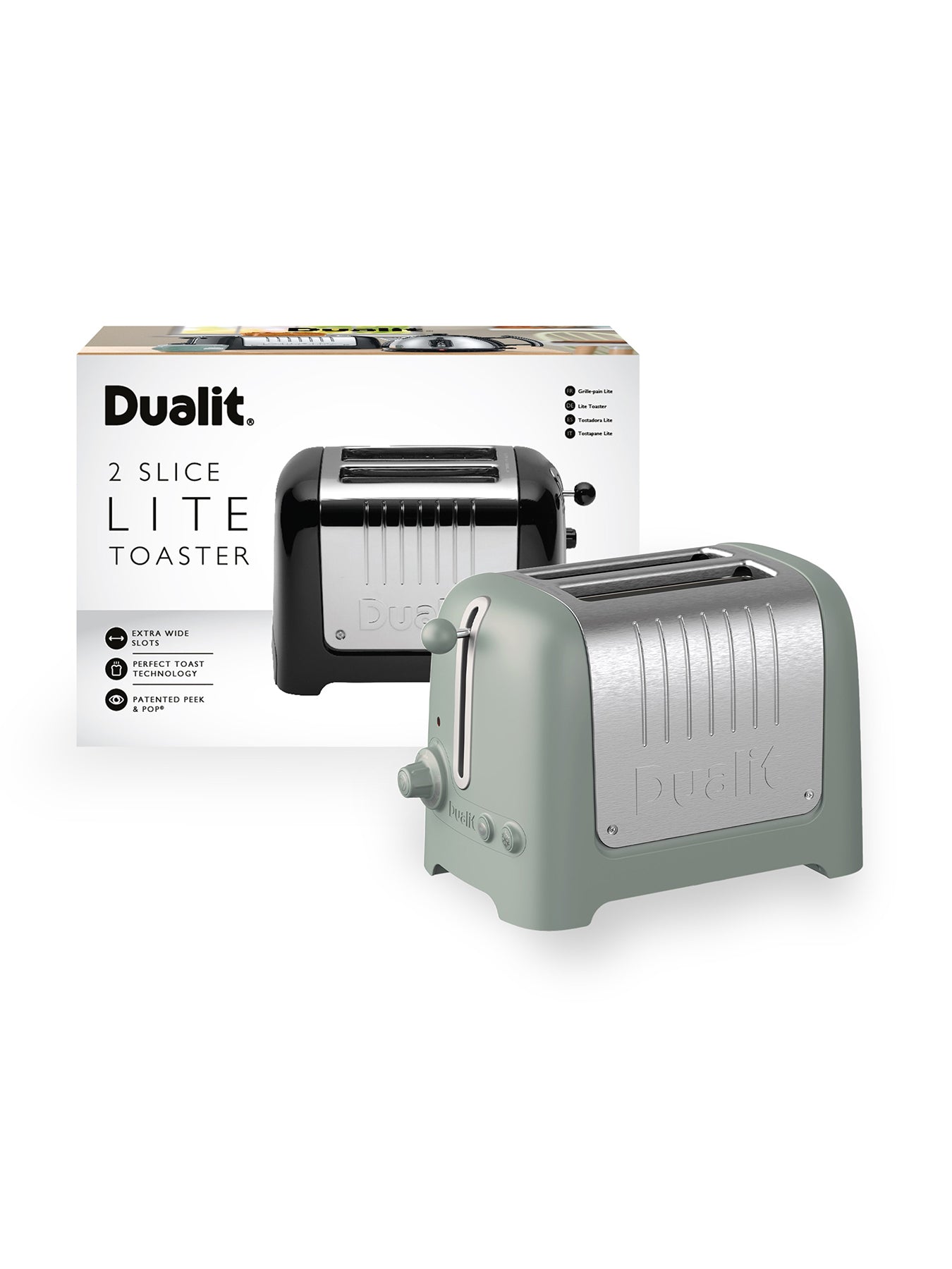 2 Slot Lite Pop Toaster Sage Green