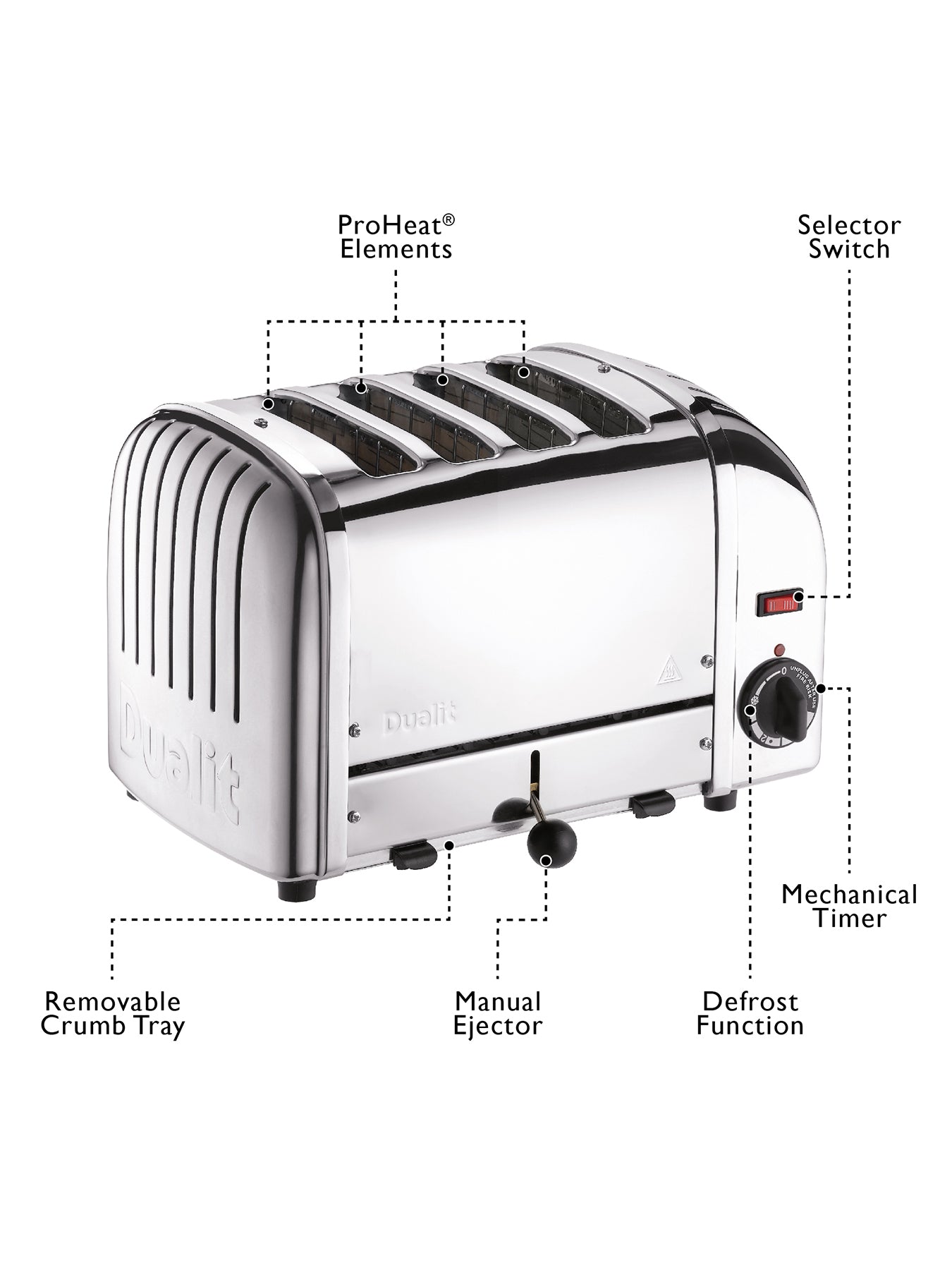 Classic 4-Slot Toaster Silver