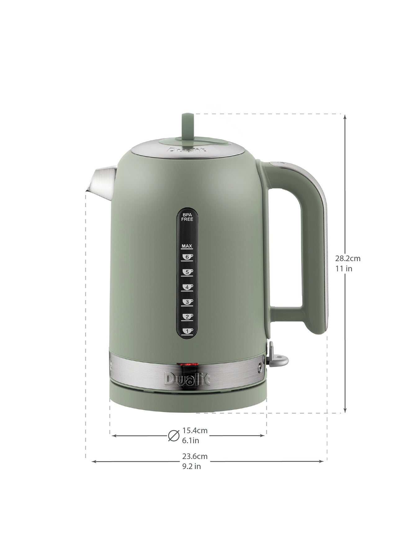 Classic Kettle Full Sage Body with Brushed Panels Green
