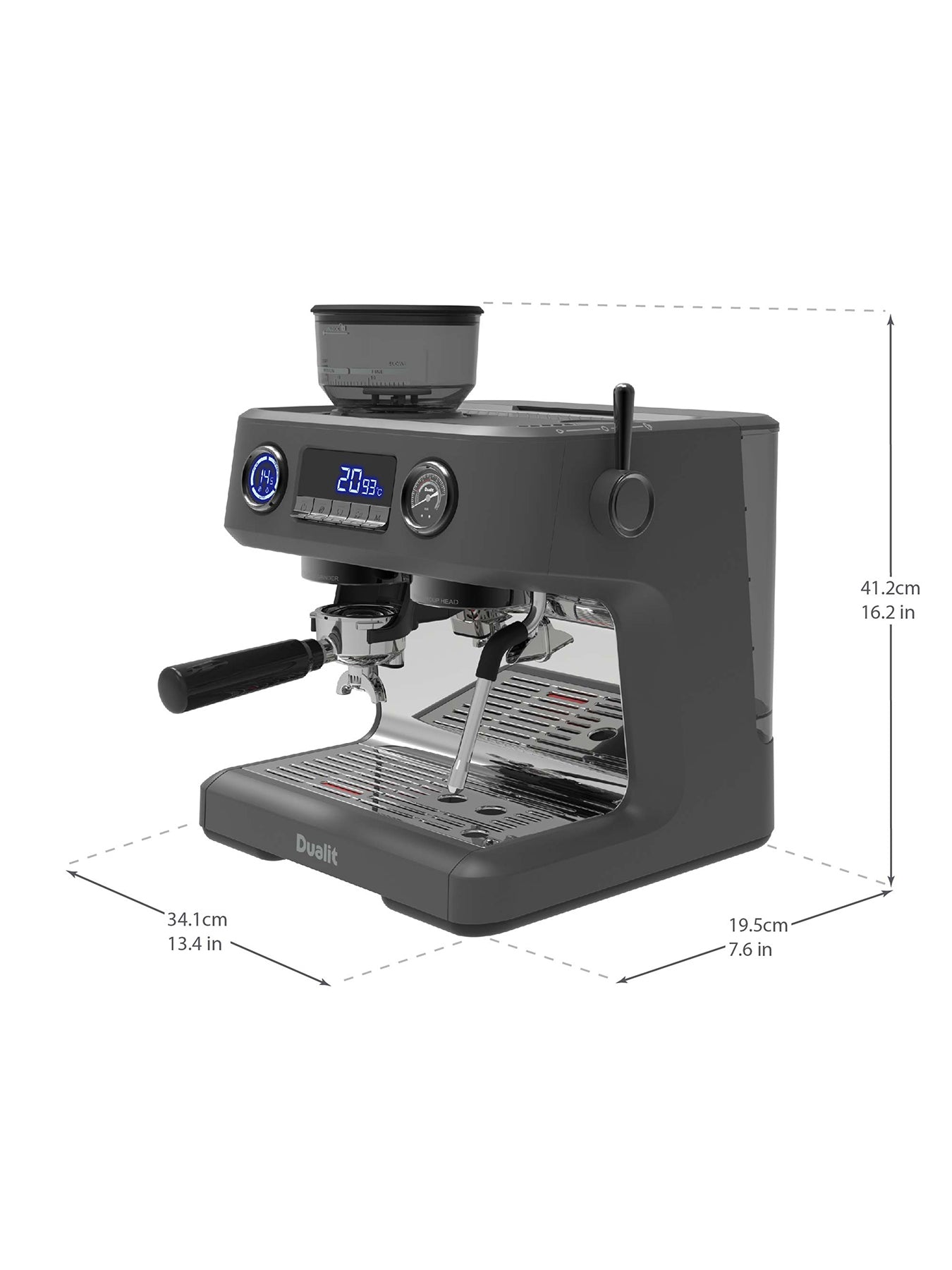 Espressivo Pro Dual Boiler Espresso Machine Grey