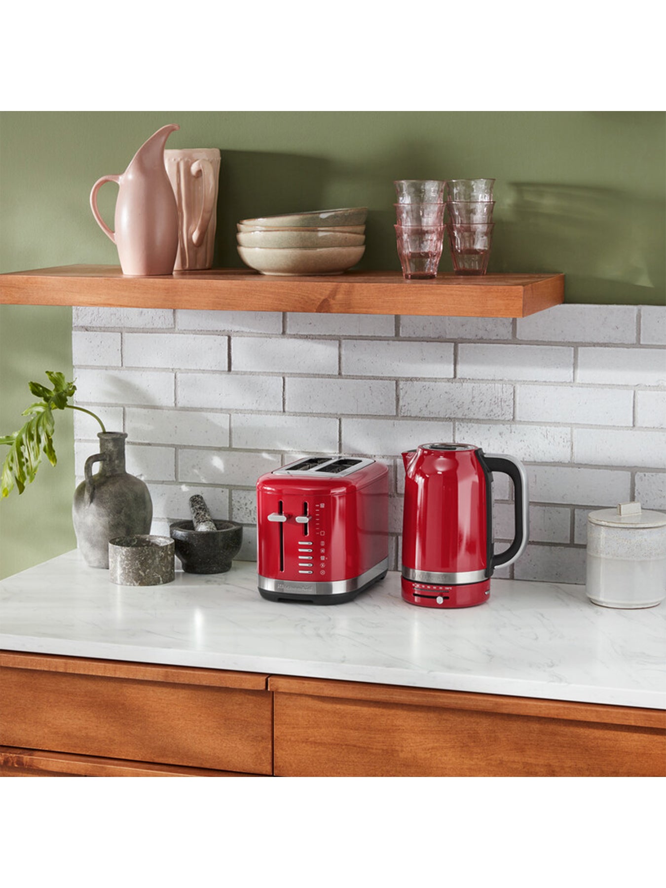 Manual Control 2 Slice Toaster Empire Red